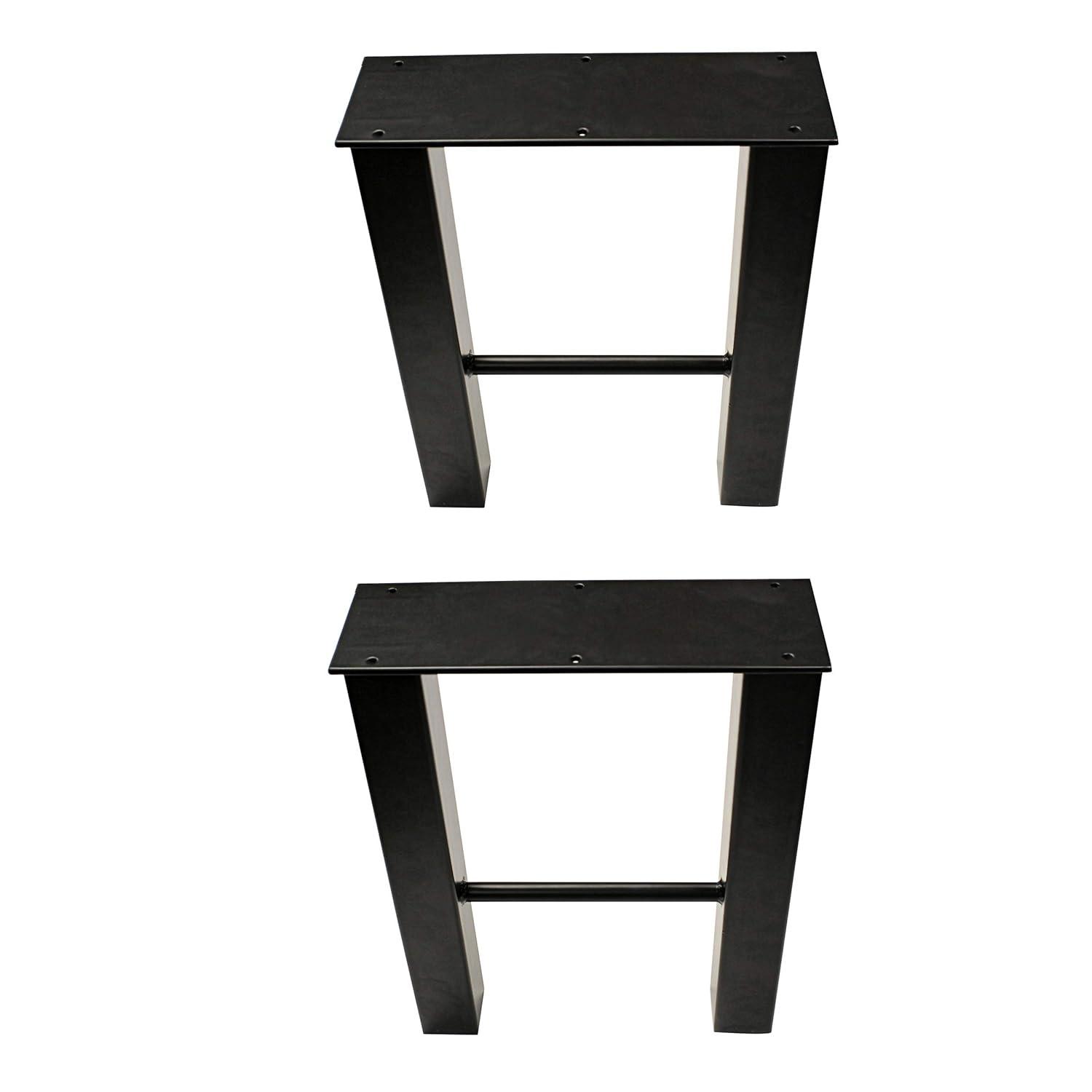 7Penn Industrial Metal Outdoor Table Legs in Black 2pk - 16 Inch Steel Legs