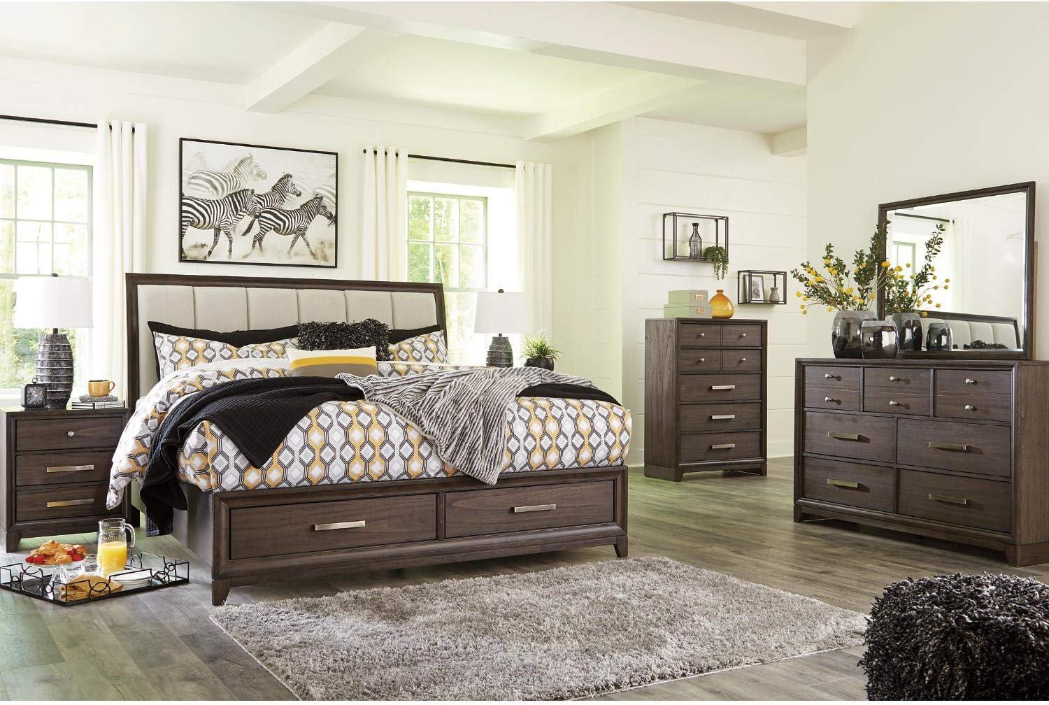 Chestnut Brown Transitional Wood Framed Bedroom Mirror