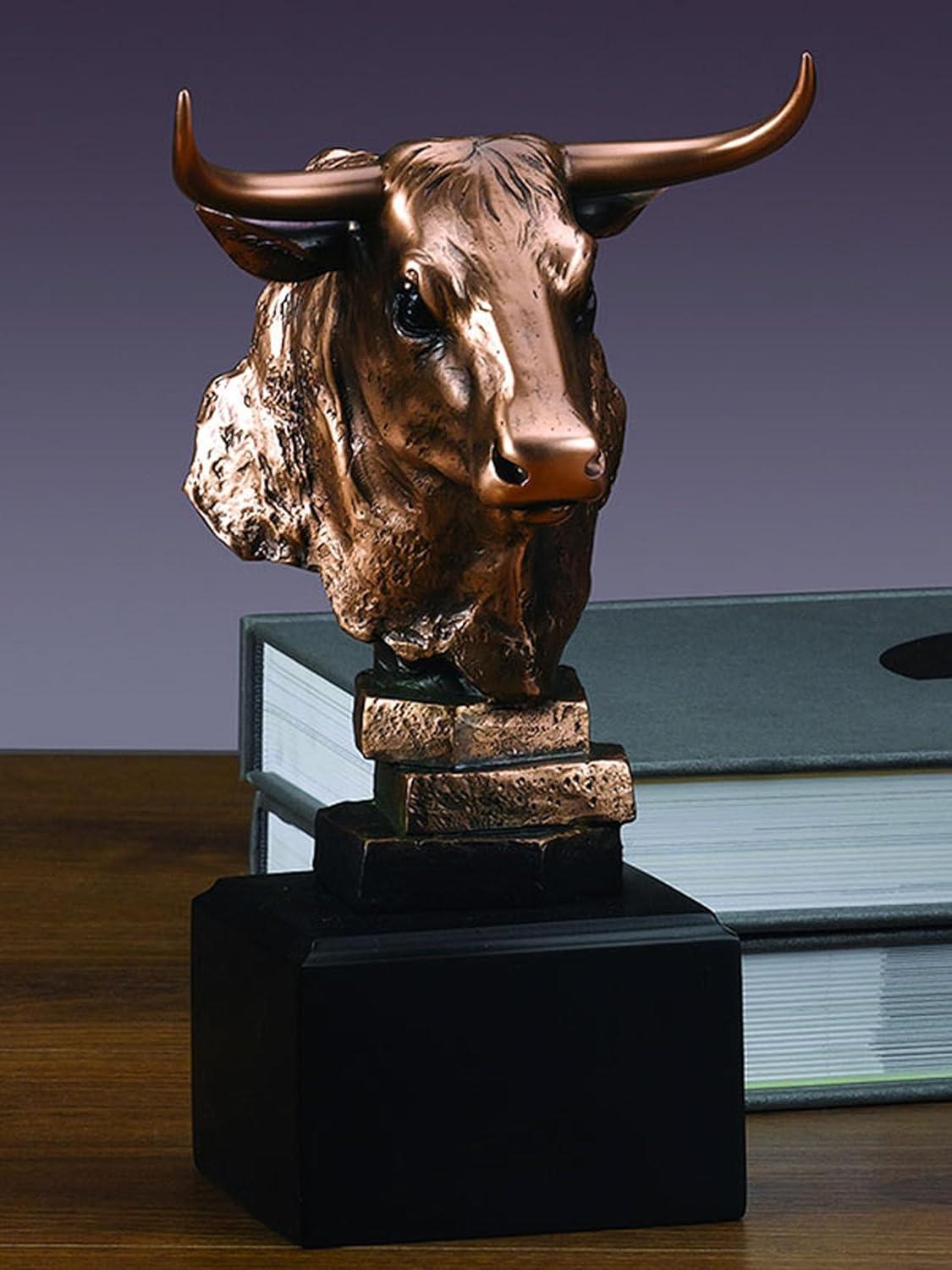 Stock Market Bull Bust - Wall Street Bronze Finish Statue Figurine