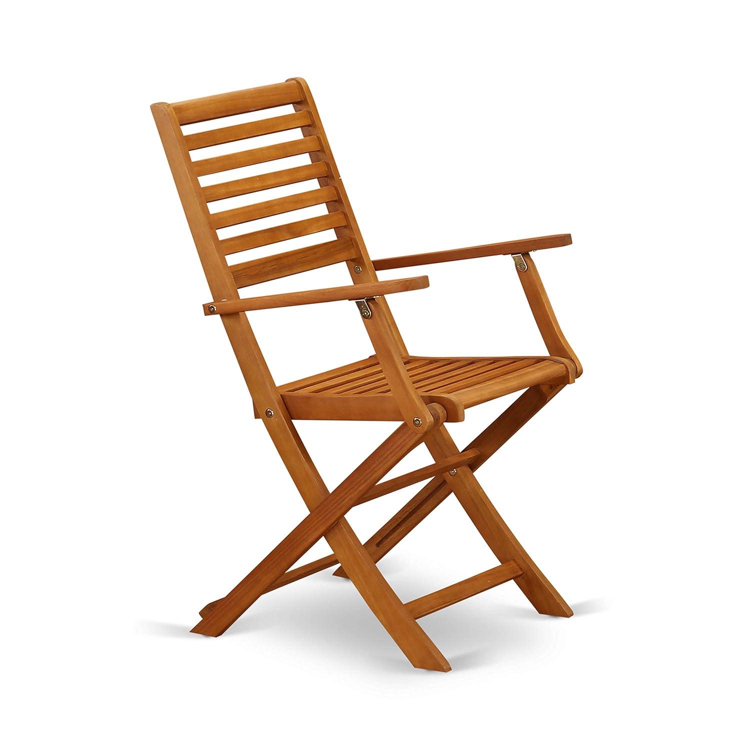 East West Furniture Wooden Patio Set Natural Oil, BSBS9CANA