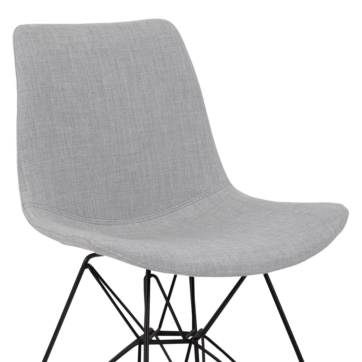 Armen Living Palmetto Modern Metal Dining Side Chair in Black