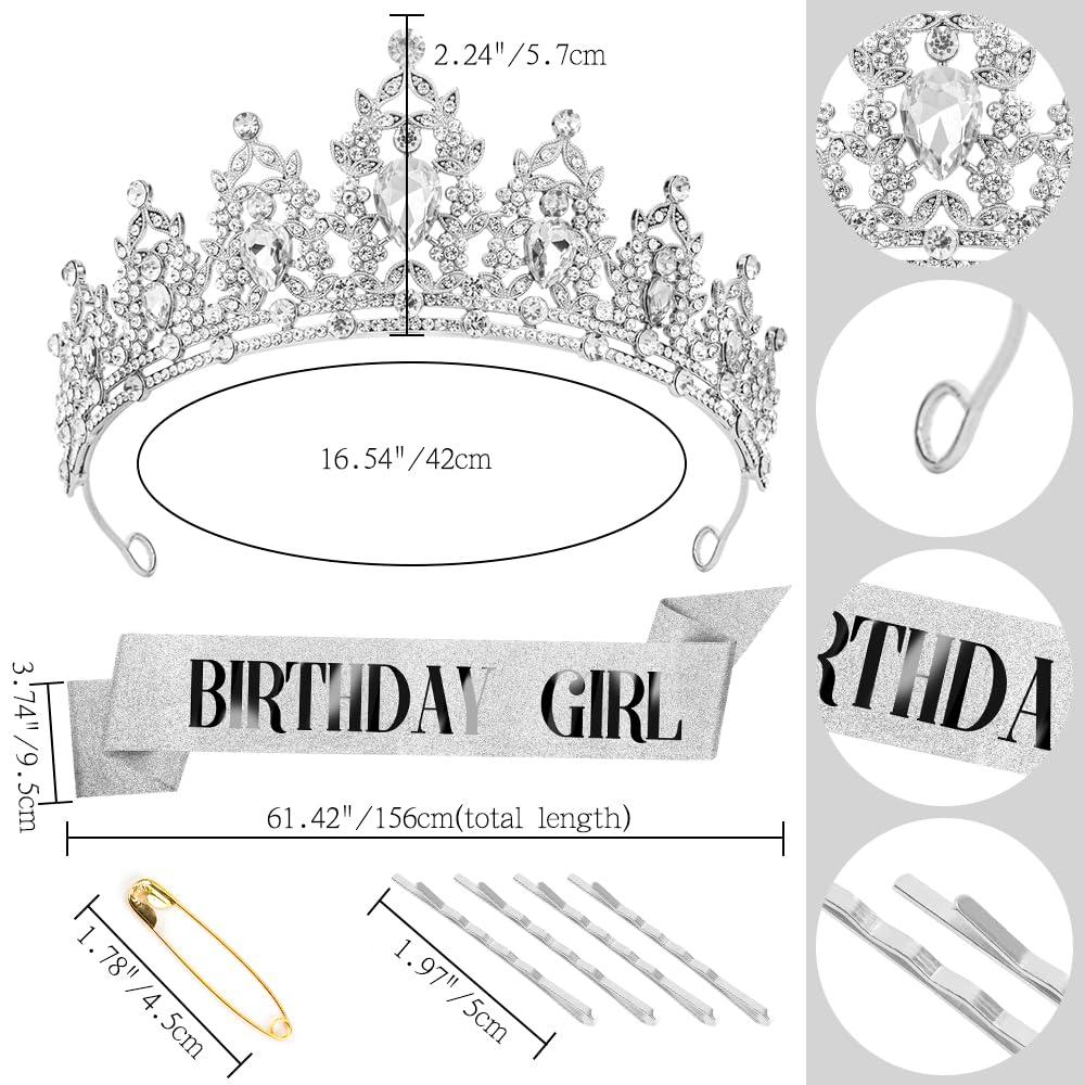 Hilingoto Clearance! Birthday Girl Crown with Birthday Sash Birthday Girl Headband Birthday Crowns for Women for Women Happy Birthday Decorations Birthday Party Supplies Girl Party Balloon