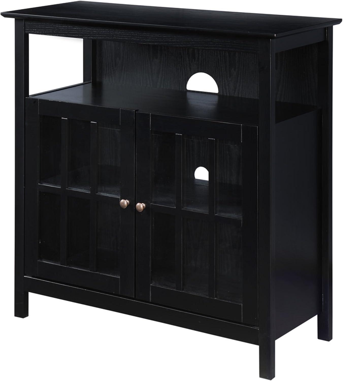 Convenience Concepts Big Sur Highboy TV Stand with Storage Cabinets for TVs up to 40 Inches, Black