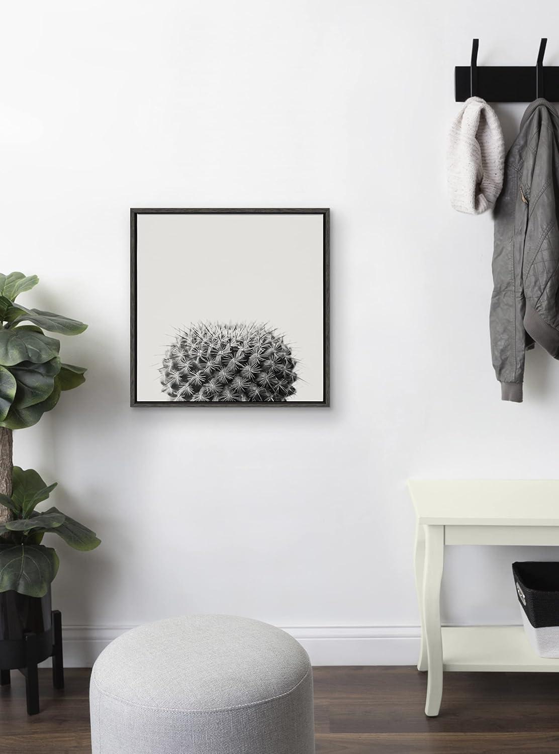 22" x 22" Sylvie Haze Succulent Cactus Short Framed Wall Canvas by The Creative Bunch Studio - Kate & Laurel All Things Decor