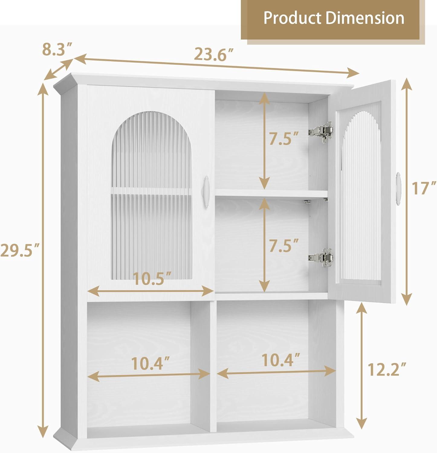 Red Barrel Studio® Bathroom Wall Cabinet with Fluted Door