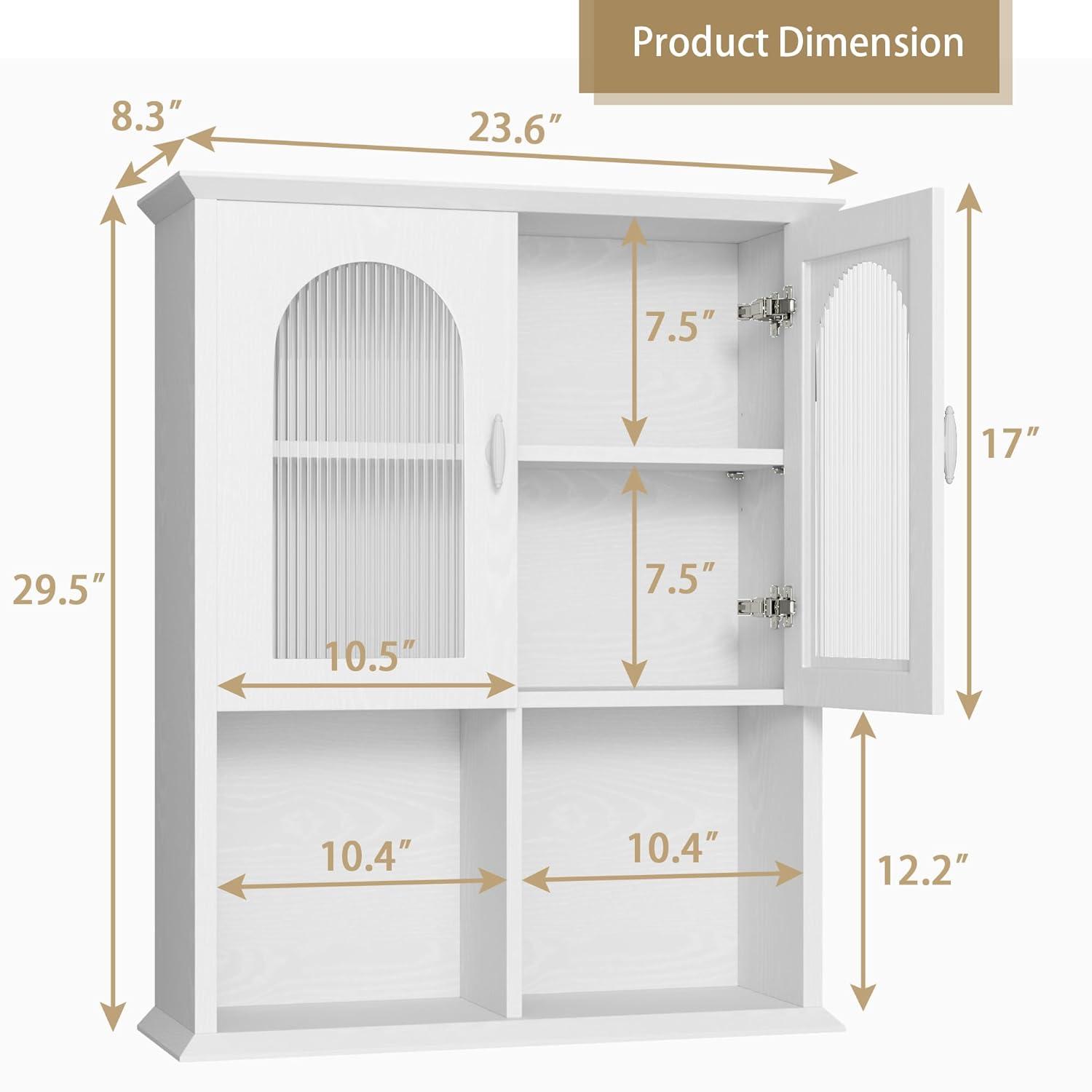 Red Barrel Studio® Bathroom Wall Cabinet with Fluted Door