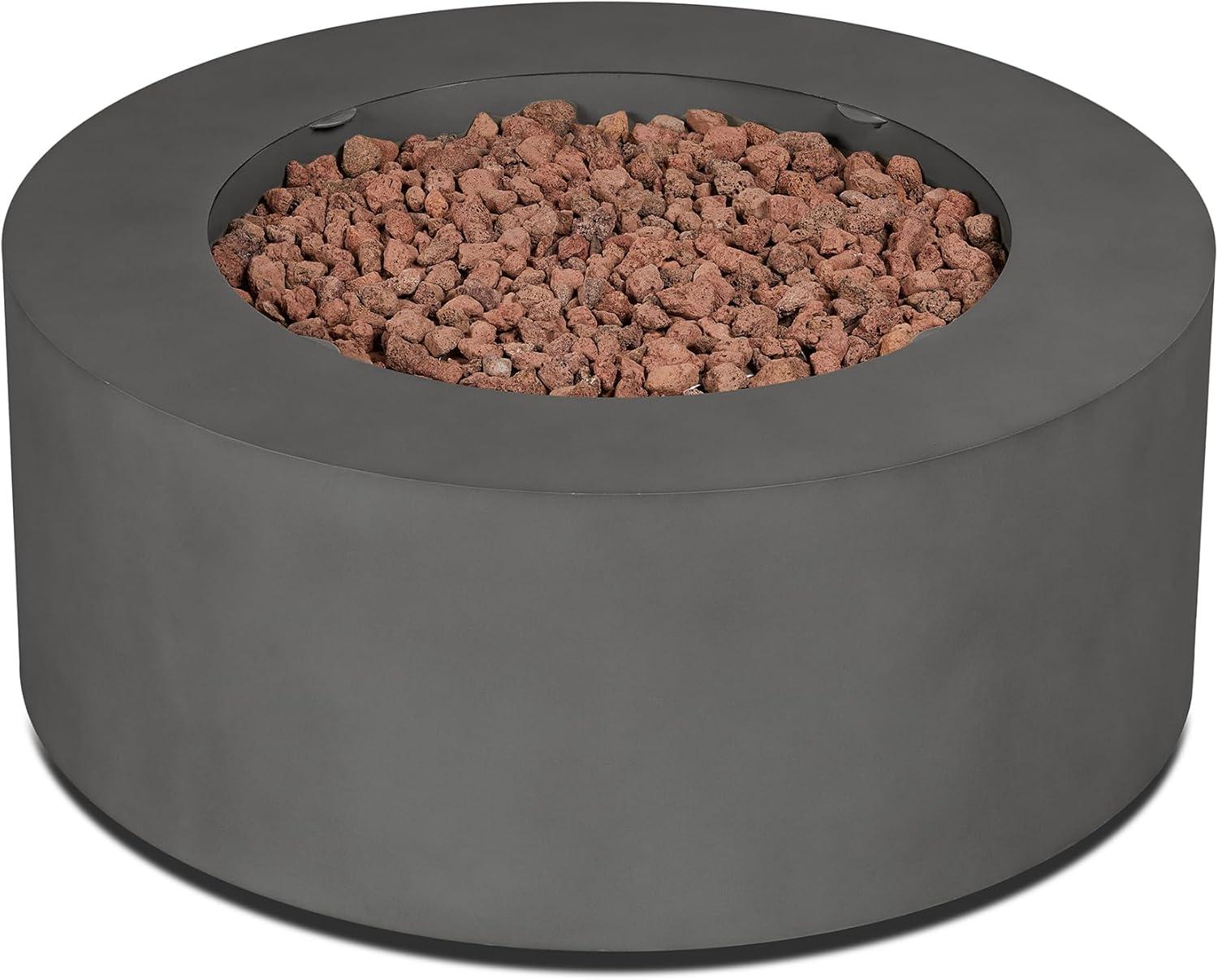 Aegean 36" Round Steel Propane or Natural Gas Fire Pit Table by Real Flame
