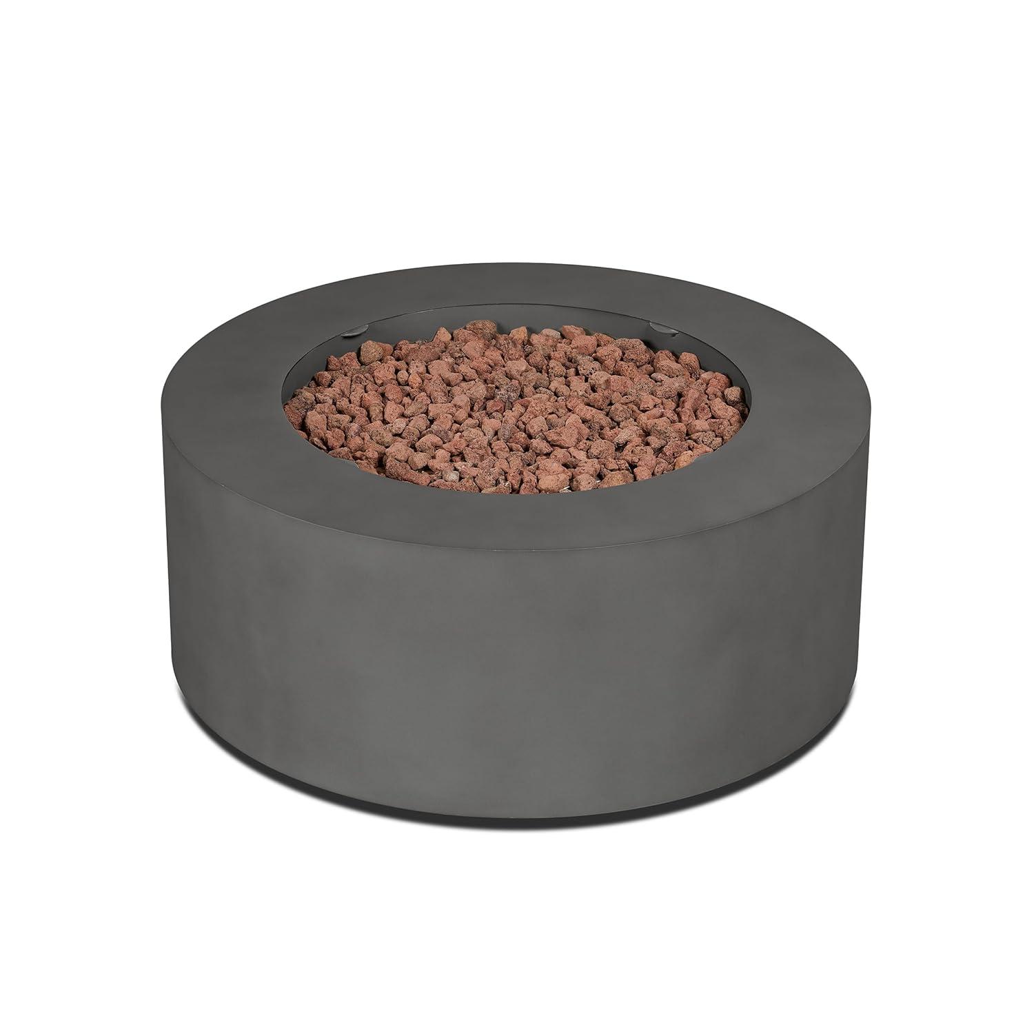 Aegean 36" Round Steel Propane or Natural Gas Fire Pit Table by Real Flame