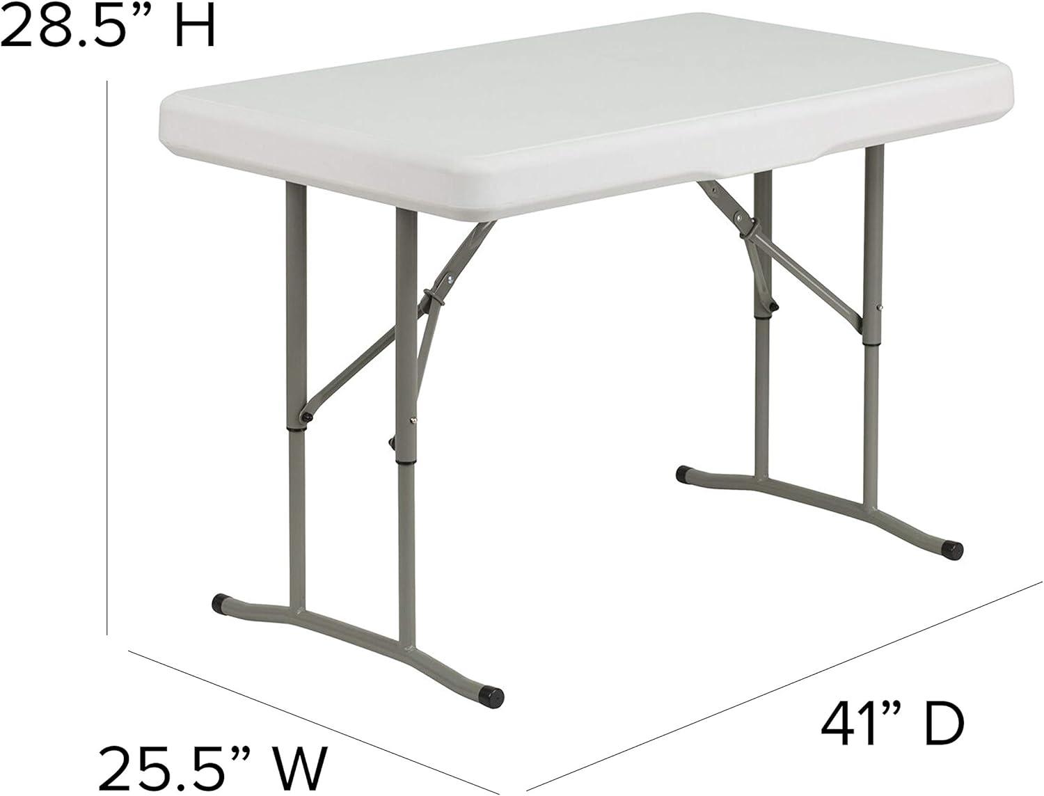 Emma and Oliver 3 Piece Portable Plastic Folding Bench and Table Set