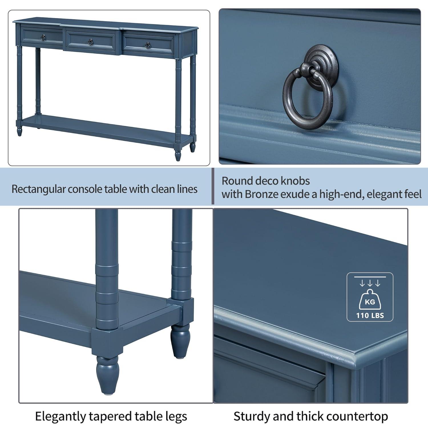 Console Table Sofa Table With Drawers For Entryway