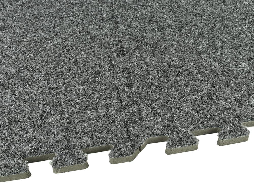 Royal Dark Gray Polyester Interlocking Carpet Tiles 24" x 24"