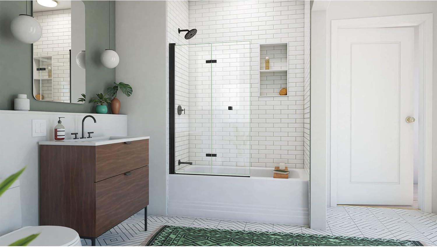 Aqua-Q Fold 36 W X 58 H Frameless Tub Door