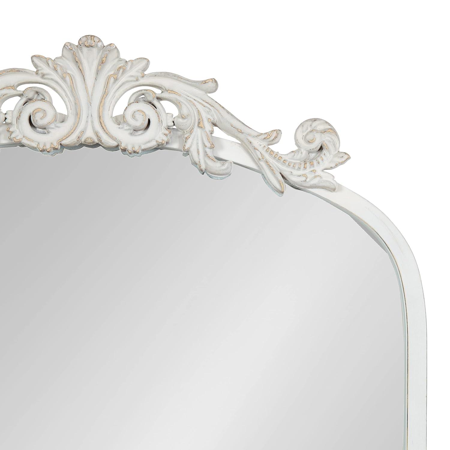 19"x31" Arendahl Traditional Arch Decorative Wall Mirror White - Kate & Laurel All Things Decor: Luxury Glam Style, No Assembly Required