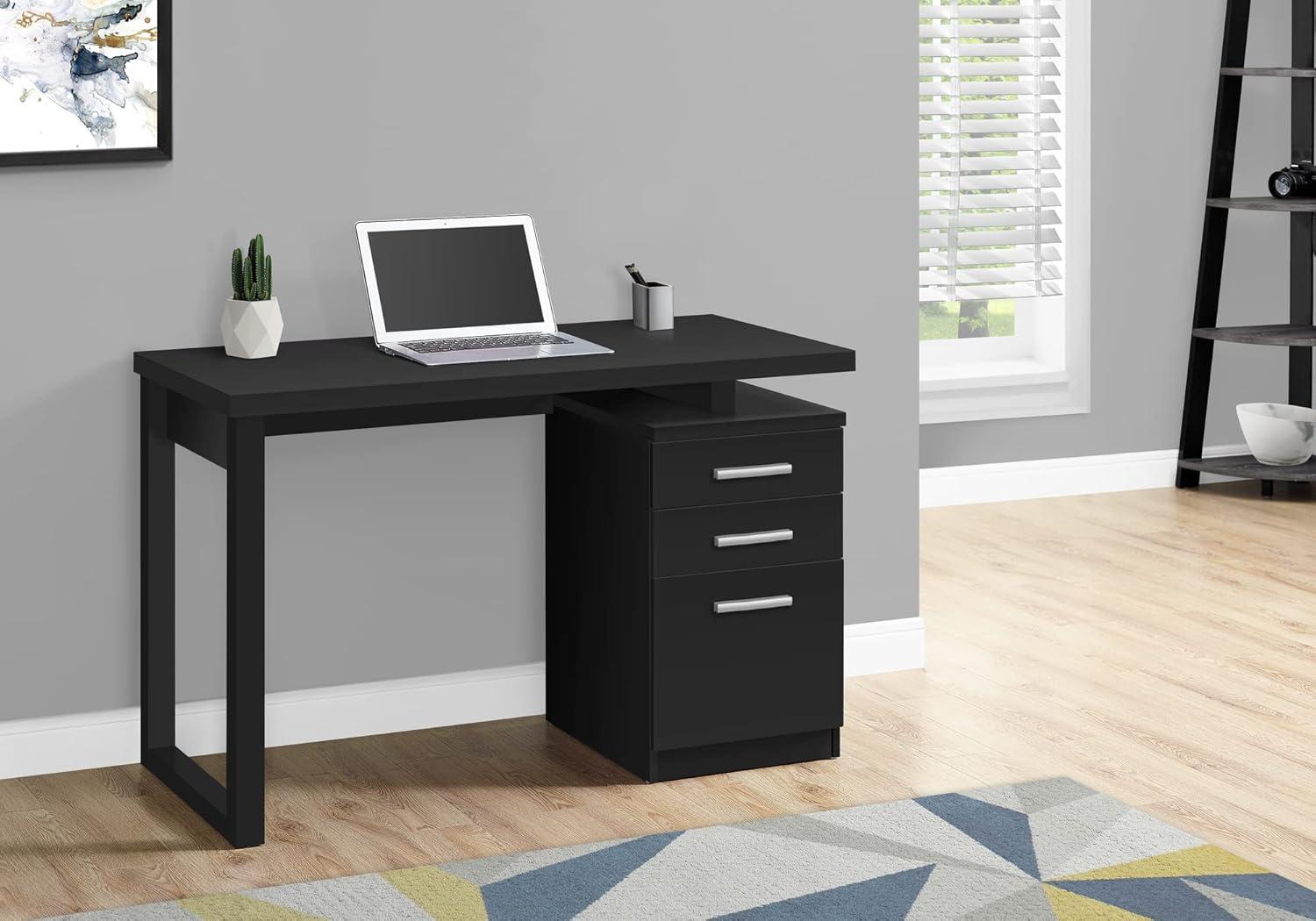 Monarch Specialties 30 x 23.5 x 48 in. Left or Right Facing Computer Desk, Black