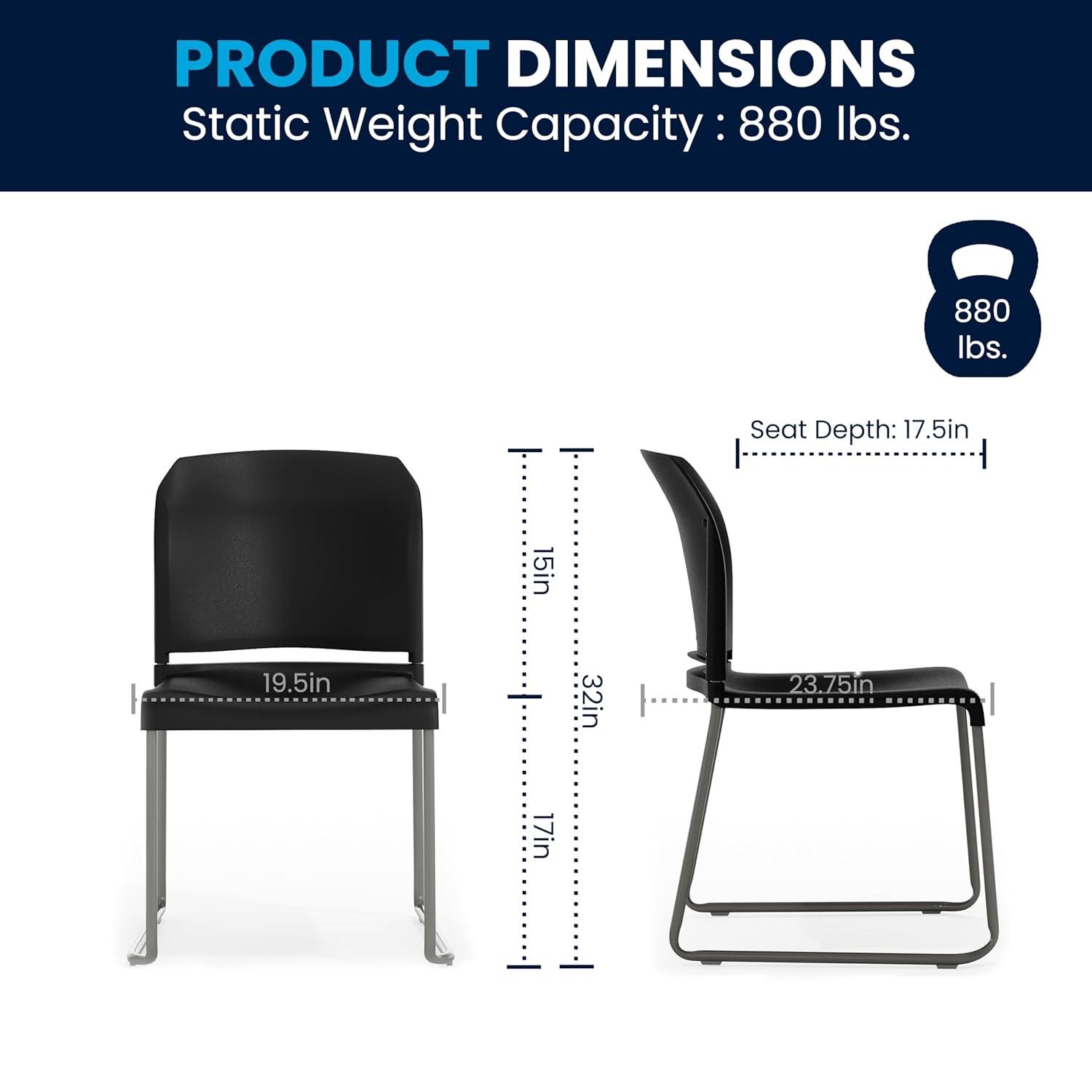 Flash Furniture Brielle Contoured Sled Base Stackable Waiting Room Chairs (Set of 5)