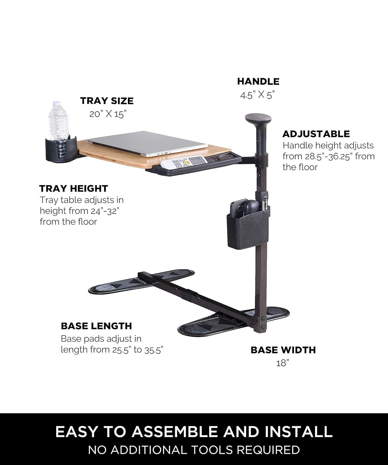 Signature Life Independence Tray Table, Bamboo Swivel TV Tray & Laptop Desk