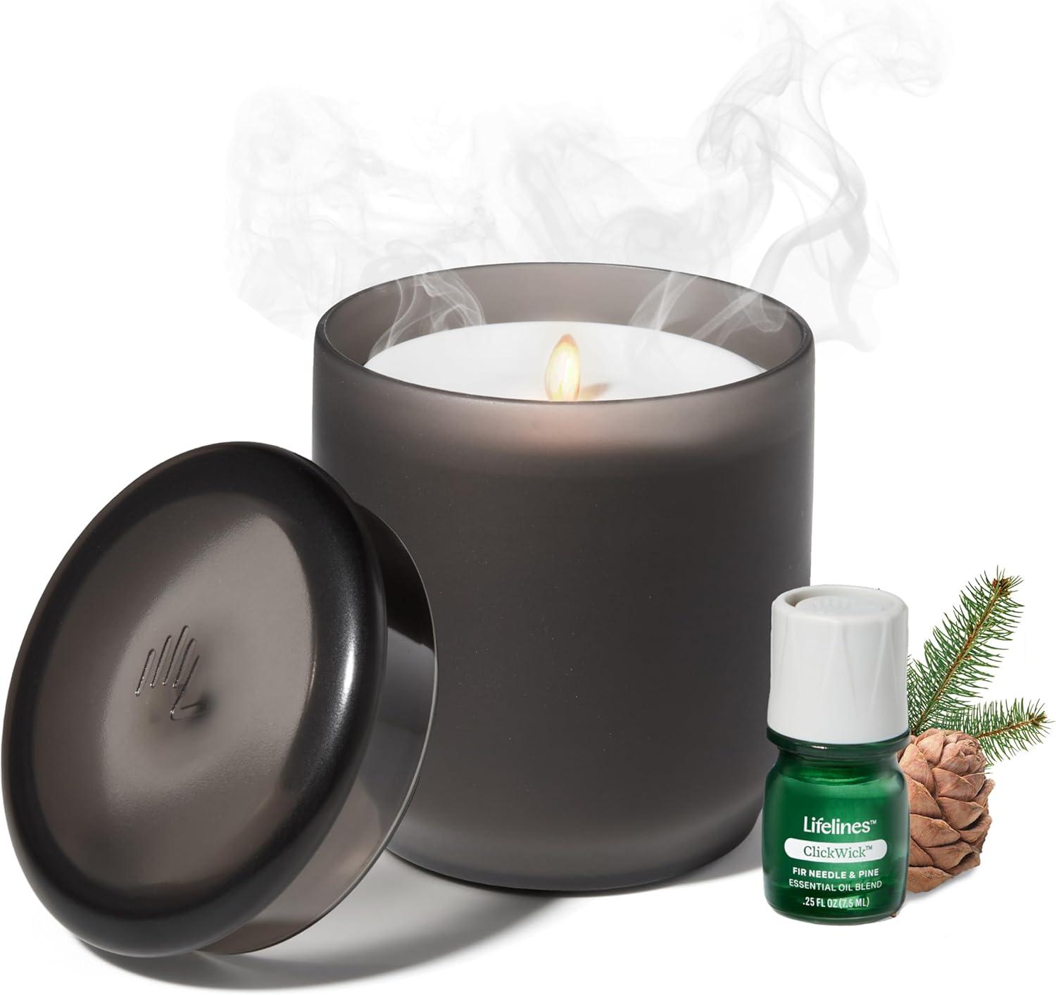 Lifelines Flameless Candle Diffuser - Frosted Glass Charcoal