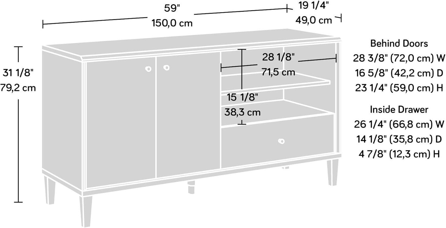 Willow Place Pacific Maple 60" TV Credenza with Storage