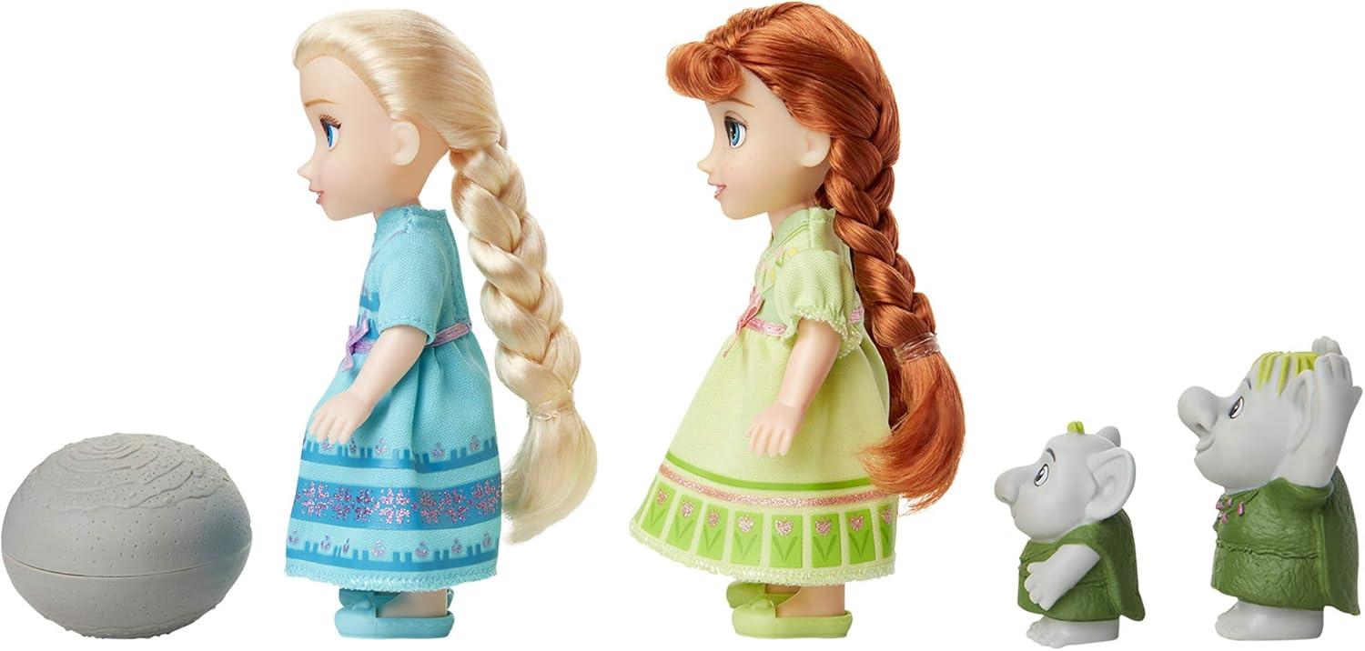 Disney Frozen 6 inch Petite Princess Anna and Elsa Fashion Dolls includes Surprise Trolls