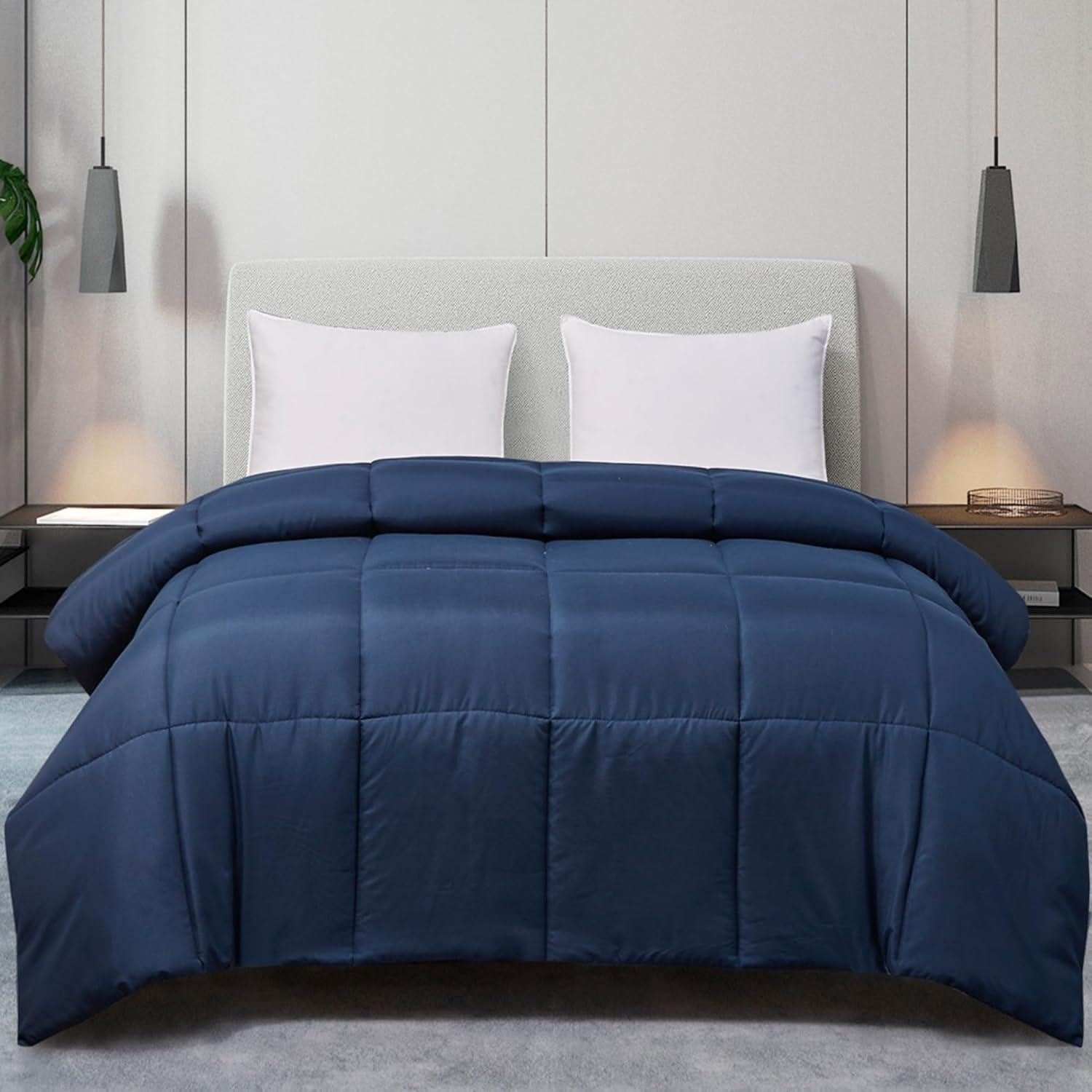 Blue Ridge Home Fashions Two-Tone Reversible Microfiber Down Alternative All Season Comforter-Hypoallergenic Polyester Fill, King, Purple/Violet