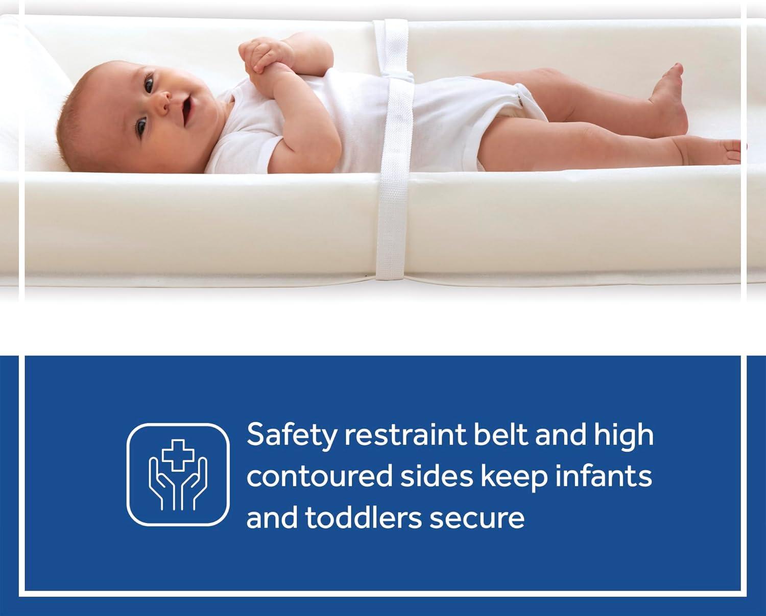 Sealy Baby Sealy Baby Soybean Comfort 3-Sided Waterproof Contoured Baby Diaper Changing Pad for Dresser or Changing Table, Baby Changing Pad - White, 32” x 16”