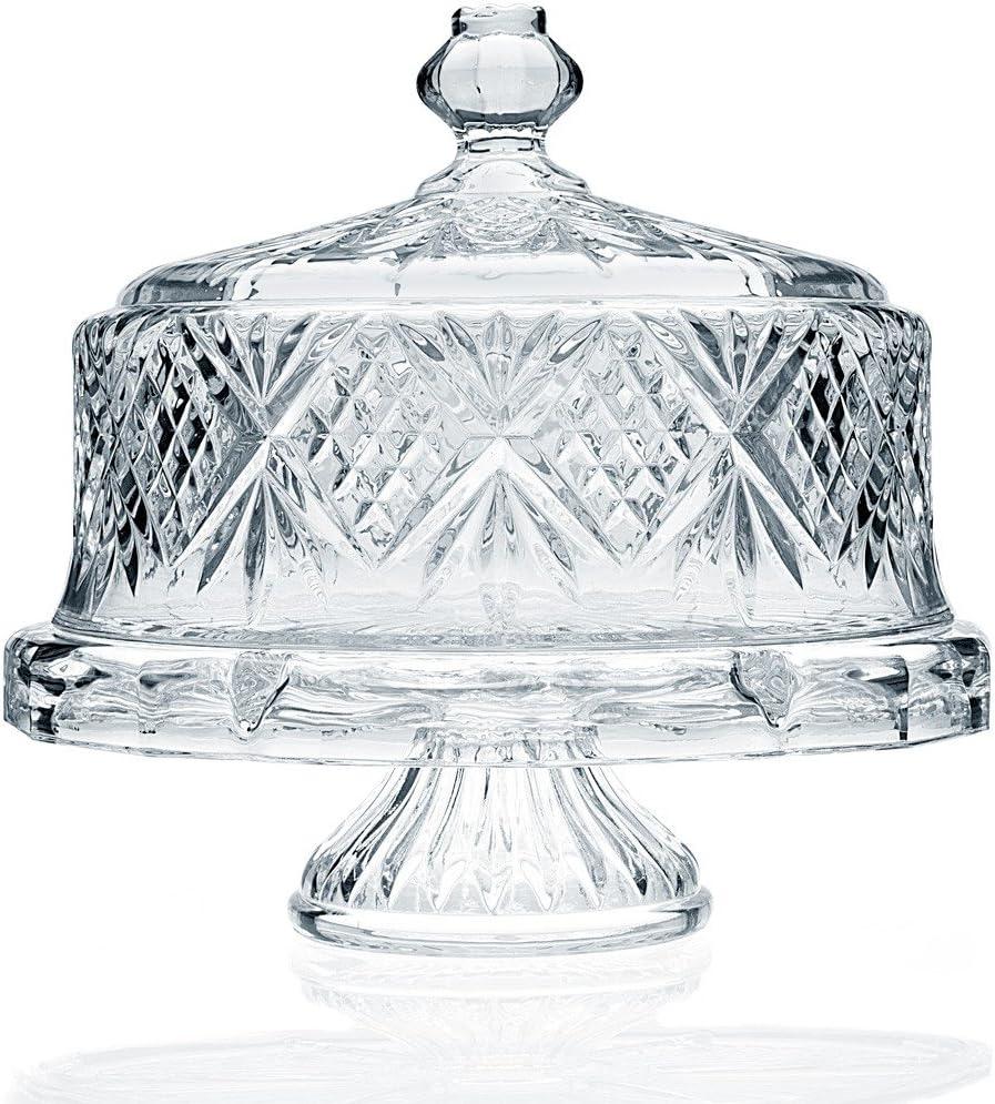 Godinger Silver Art Co Dublin Crystal Footed Cake Dome