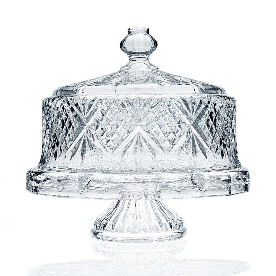 Godinger Silver Art Co Dublin Crystal Footed Cake Dome