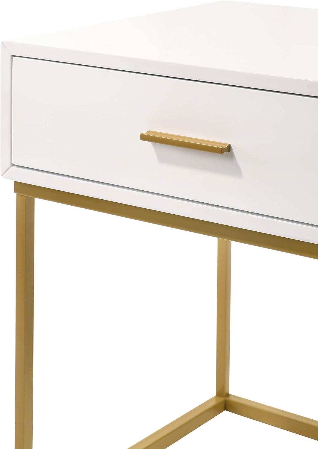 LuXeo LuXeo Catalina One Drawer Nightstand with Mustard Gold Legs
