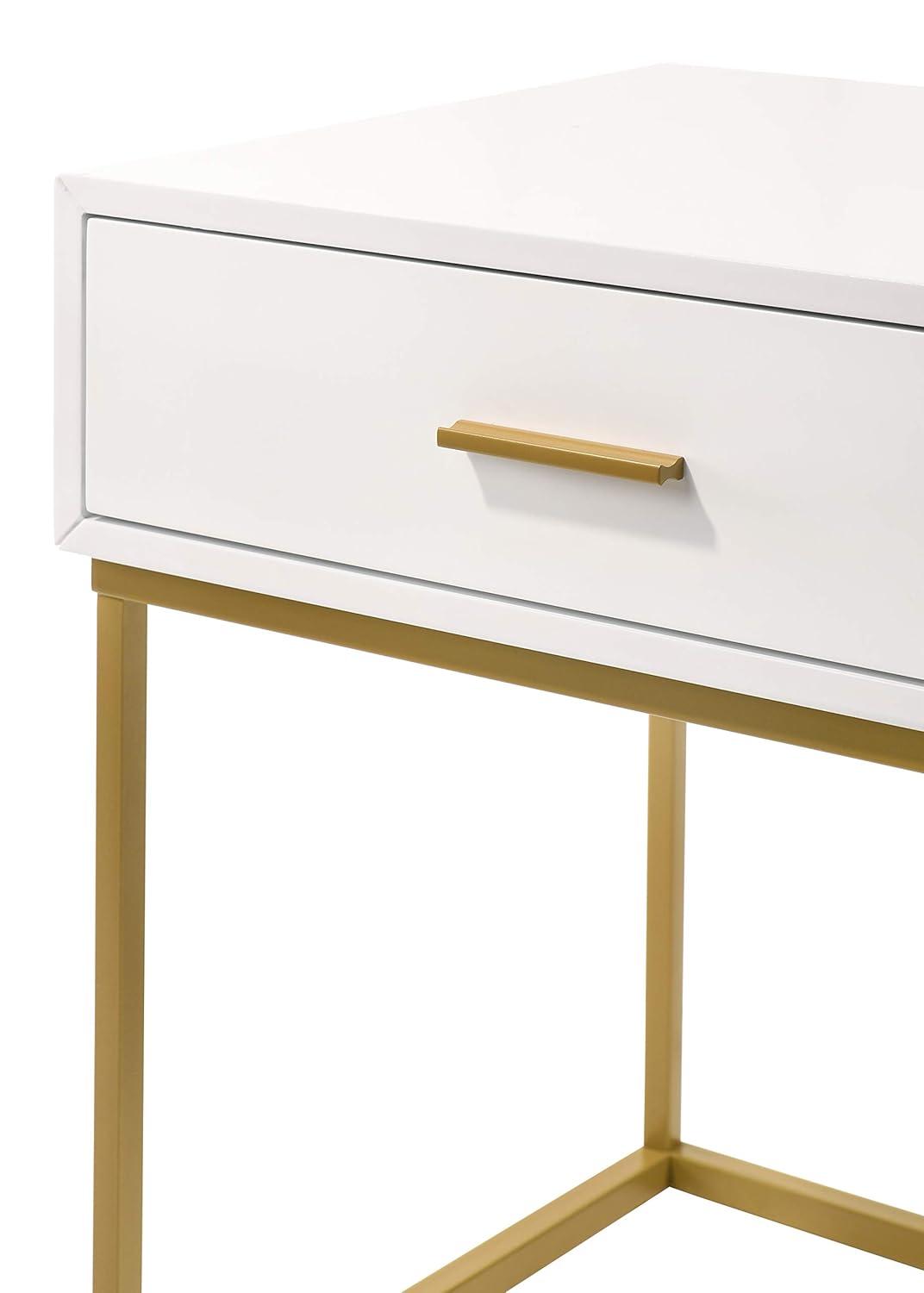 LuXeo LuXeo Catalina One Drawer Nightstand with Mustard Gold Legs