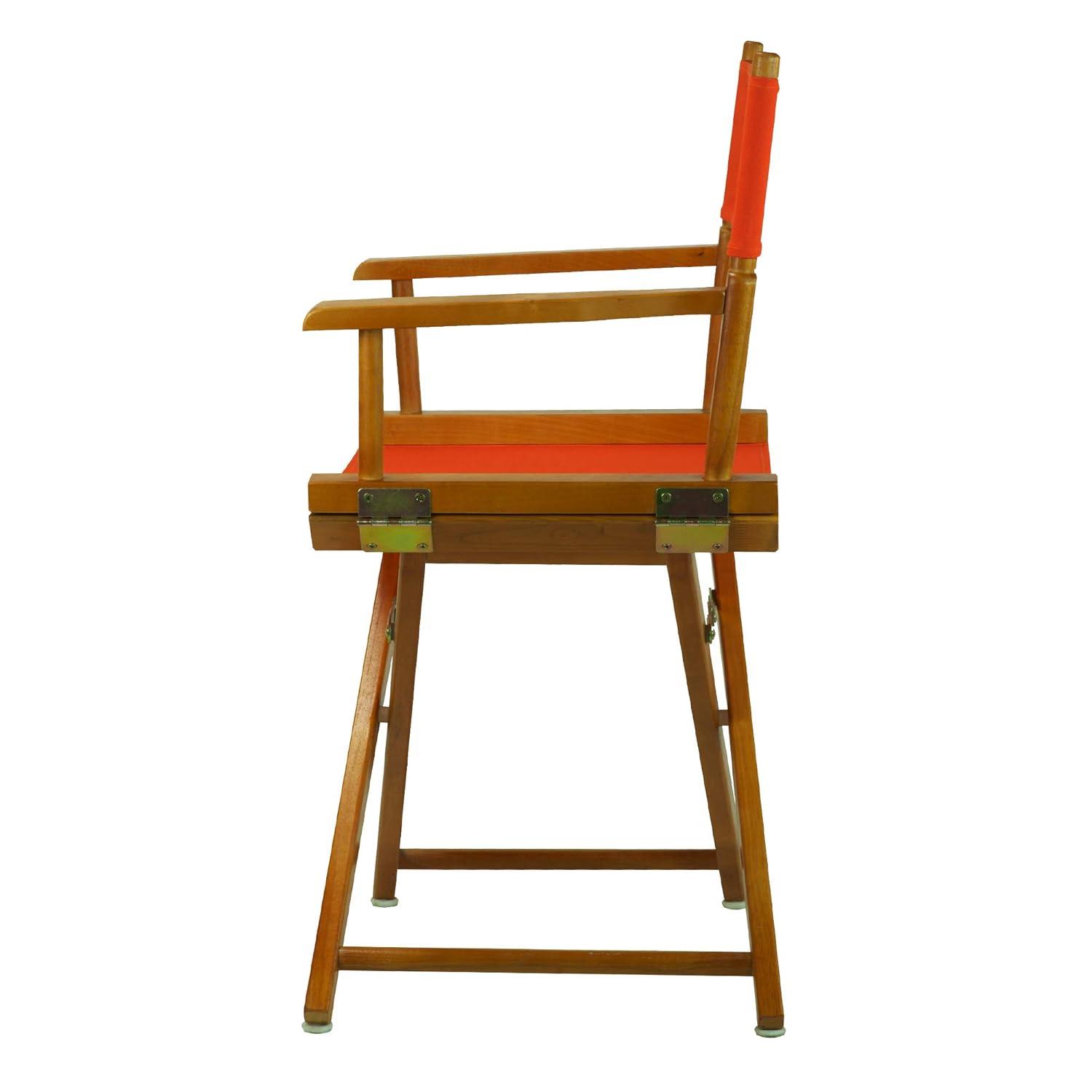 "18" Director's Chair Honey Oak Frame-Orange Canvas"