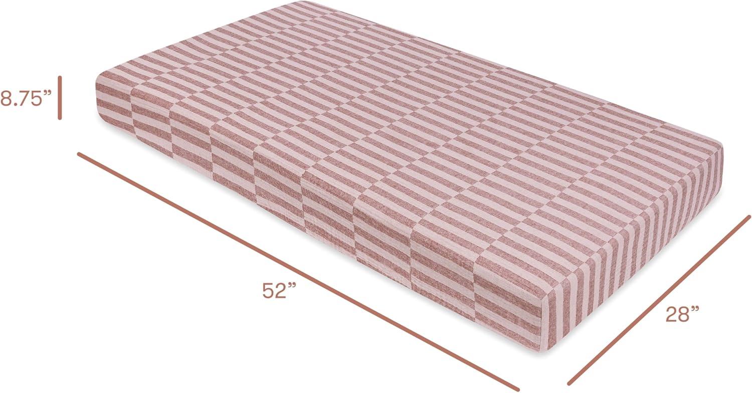 babyletto Maroon Stripe Muslin Crib Sheet