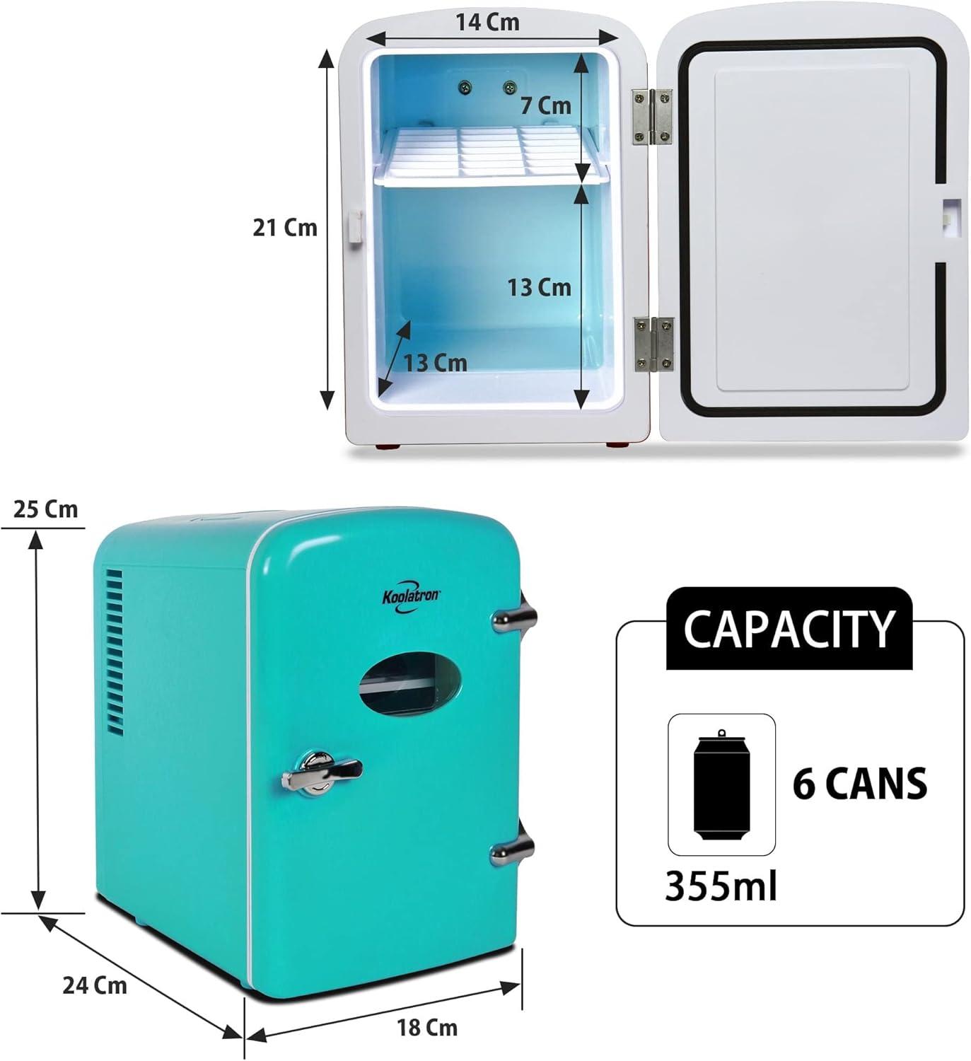 Aqua Green Compact Retro Mini Fridge for RVs