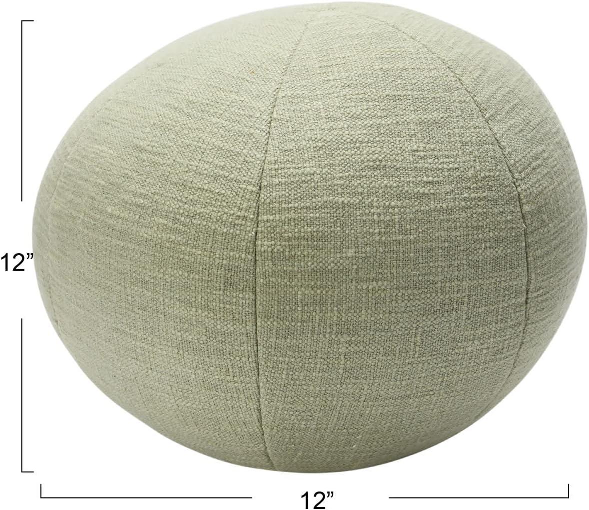 Sage Cotton Round Orb Throw Pillow, 12"