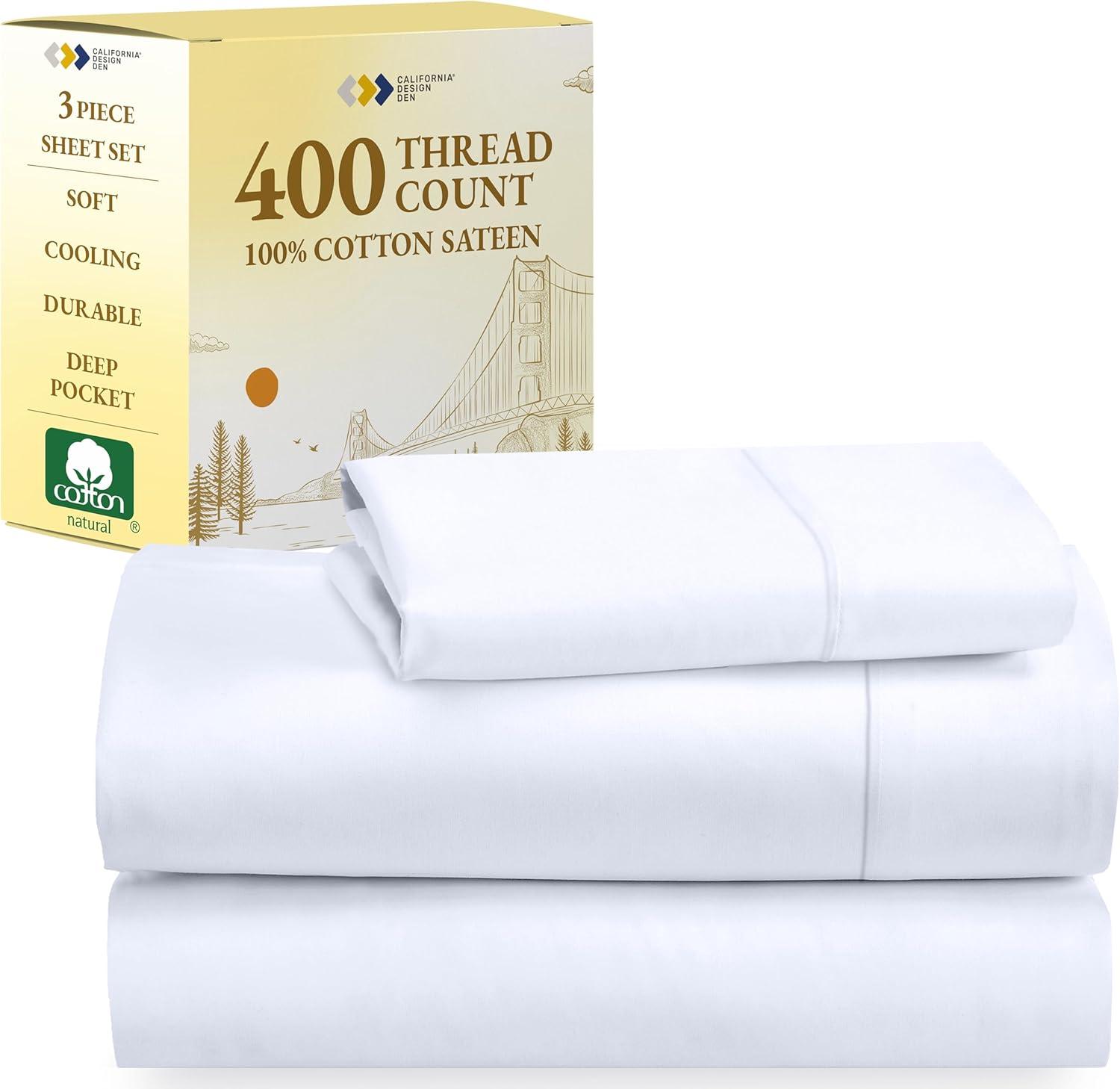 California King Bright White Microfiber Sheet Set