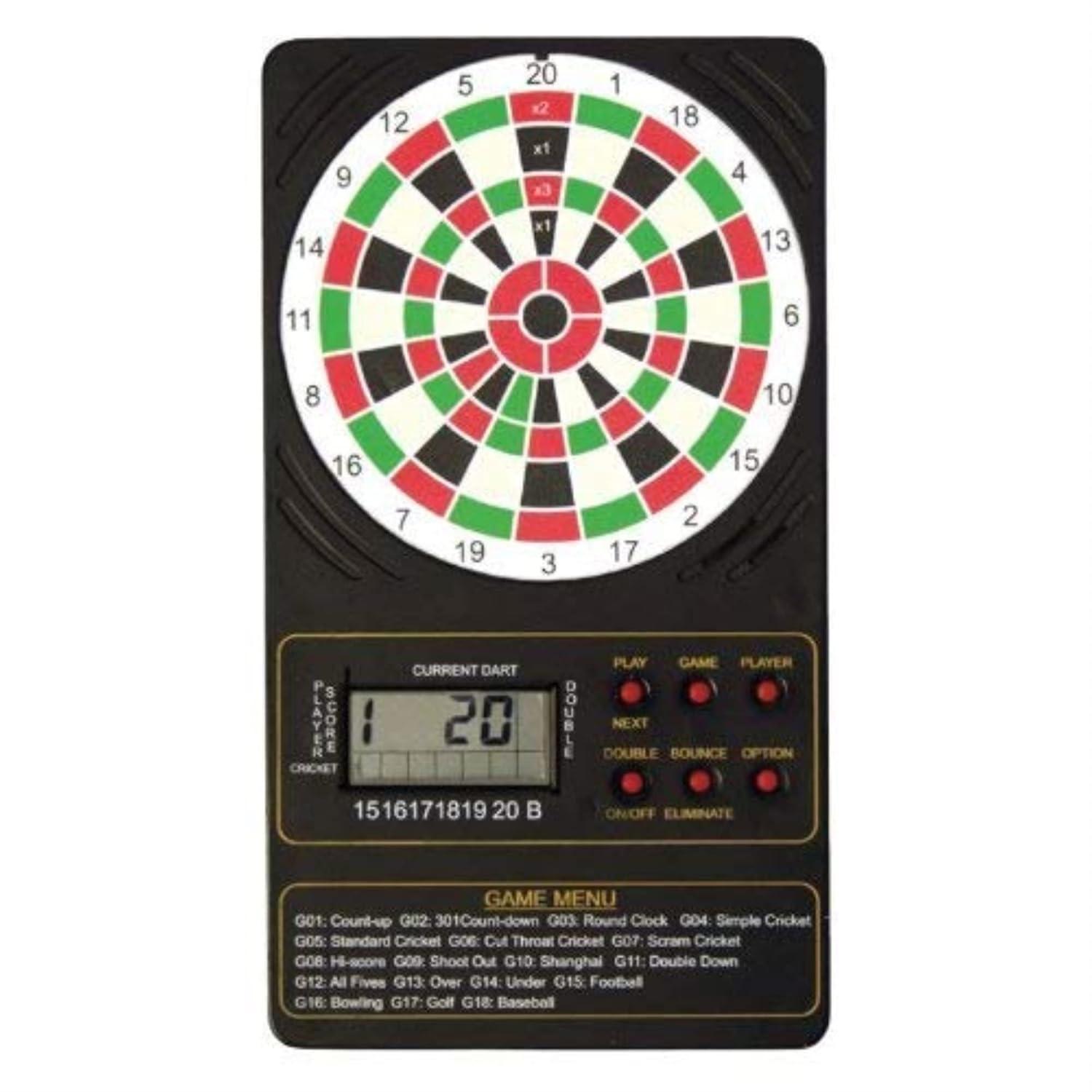 DMI Sports Deluxe Bristle Dartboard Cabinet Set with Electronic Scorer Includes 2 Dart Sets and a Chalk Scoreboard – Light Cherry