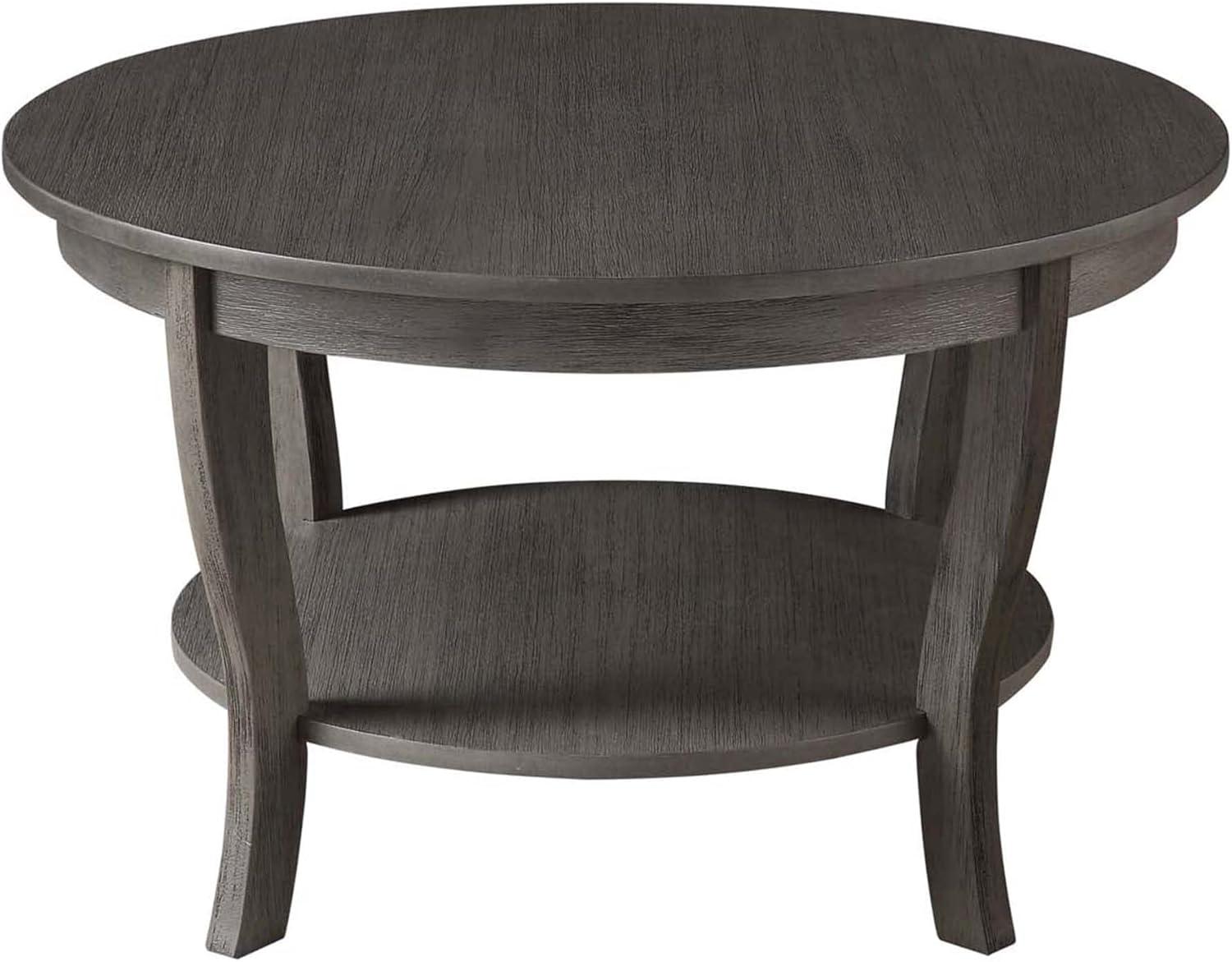 Convenience Concepts American Heritage Round Coffee Table 30" in Dark Gray Wood