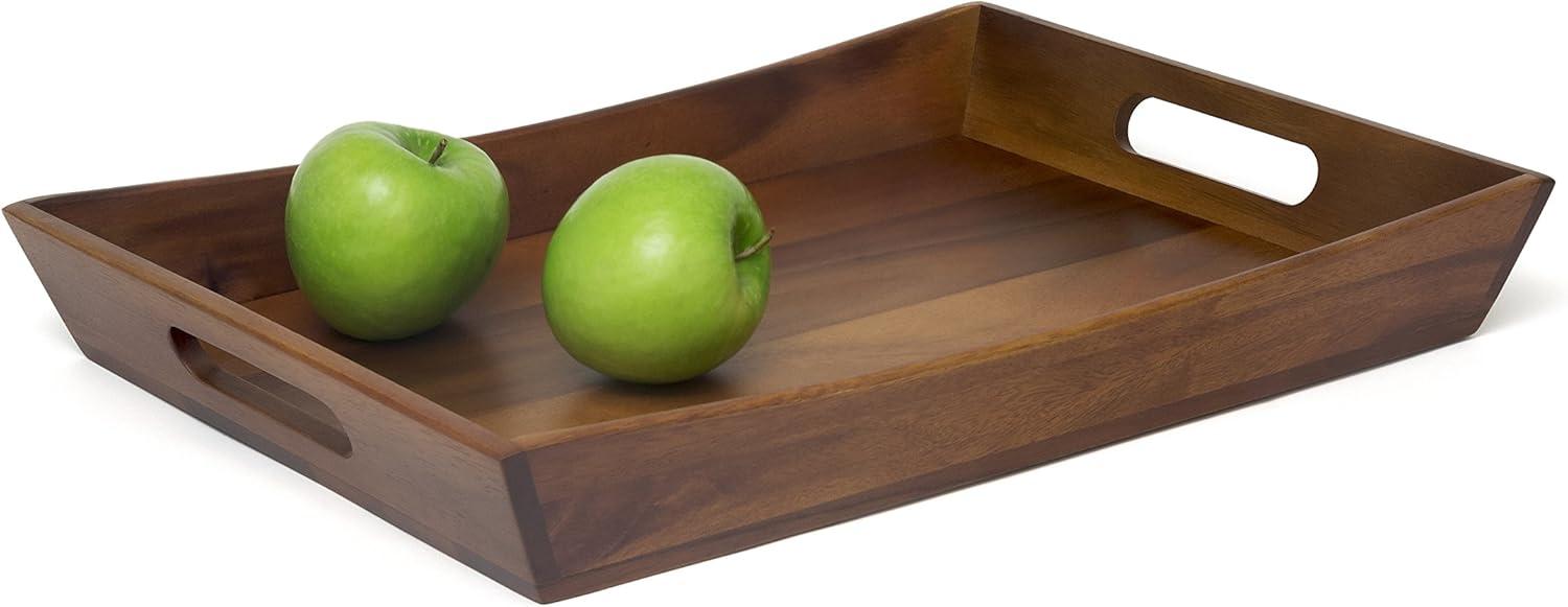 Acacia Wood Curved Serving Tray with Handles