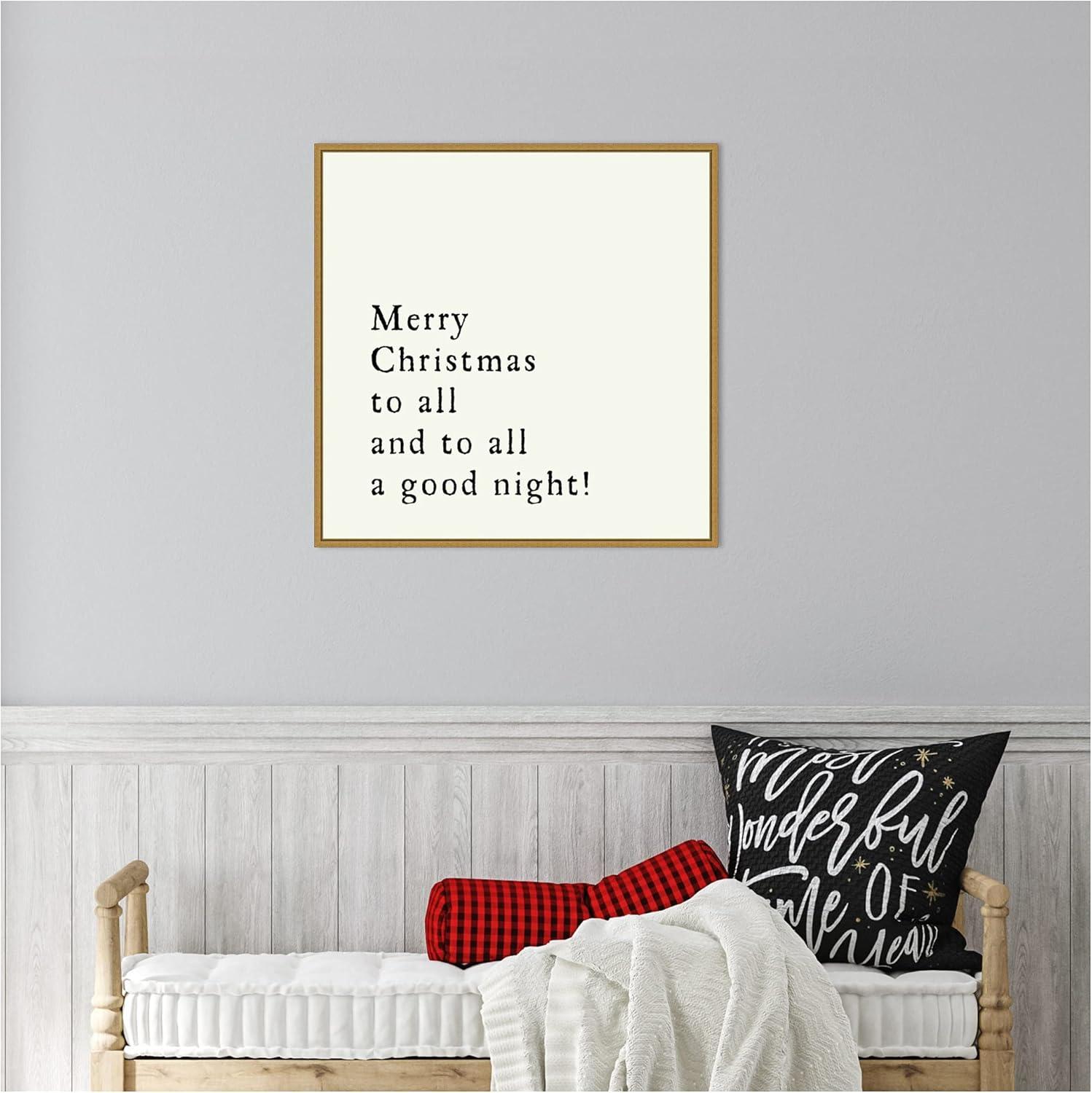 22" x 22" Merry Christmas To All Framed Wall Canvas - Amanti Art