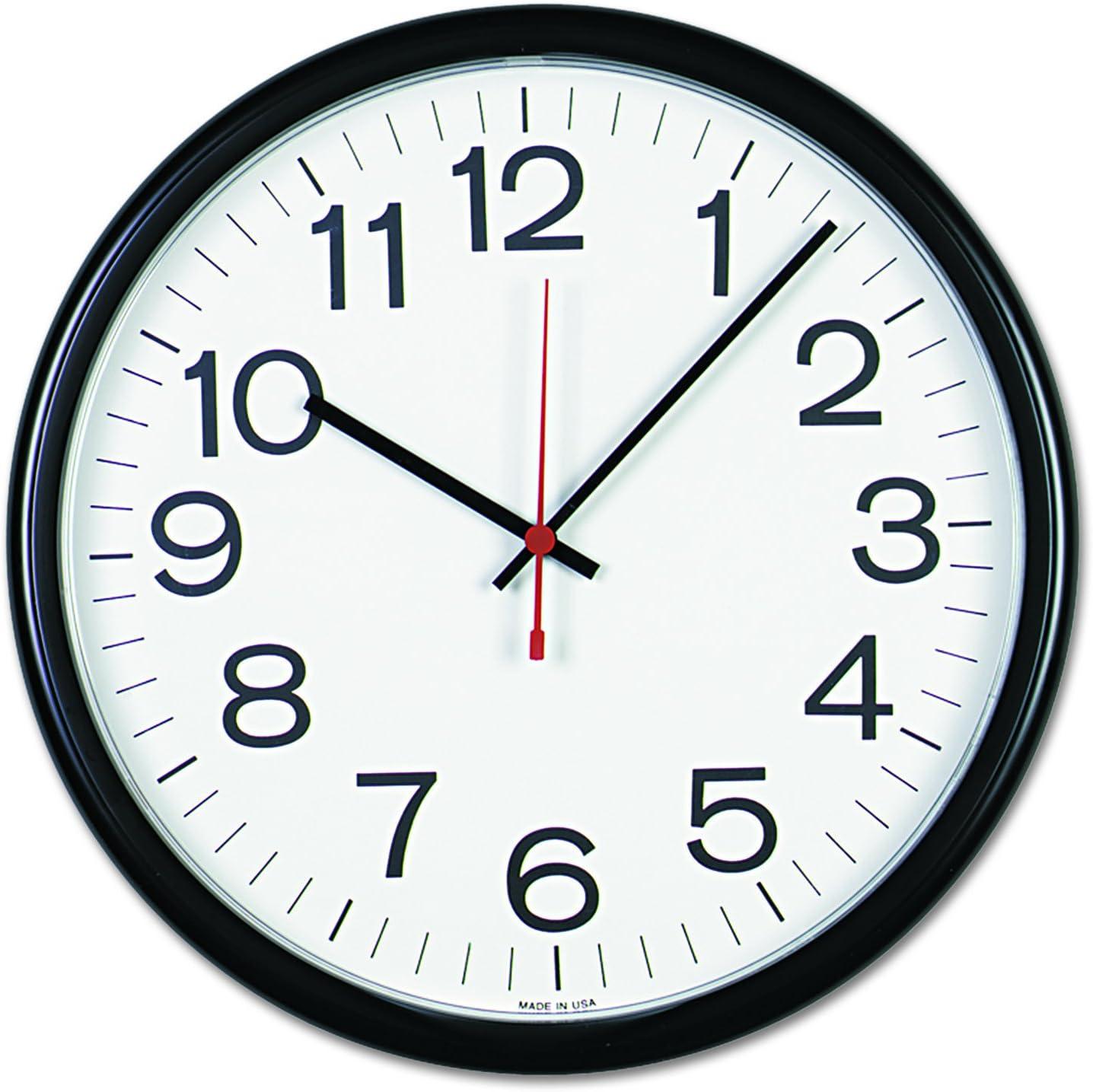 UNV11641 13.5 in. Round Wall Clock - Black Case