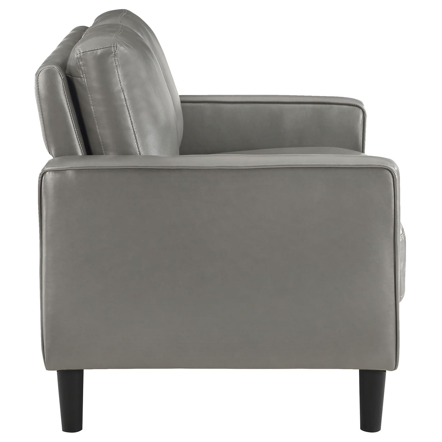 Alma Ruth 3-Piece Upholstered Track Arm Sofa Set Grey