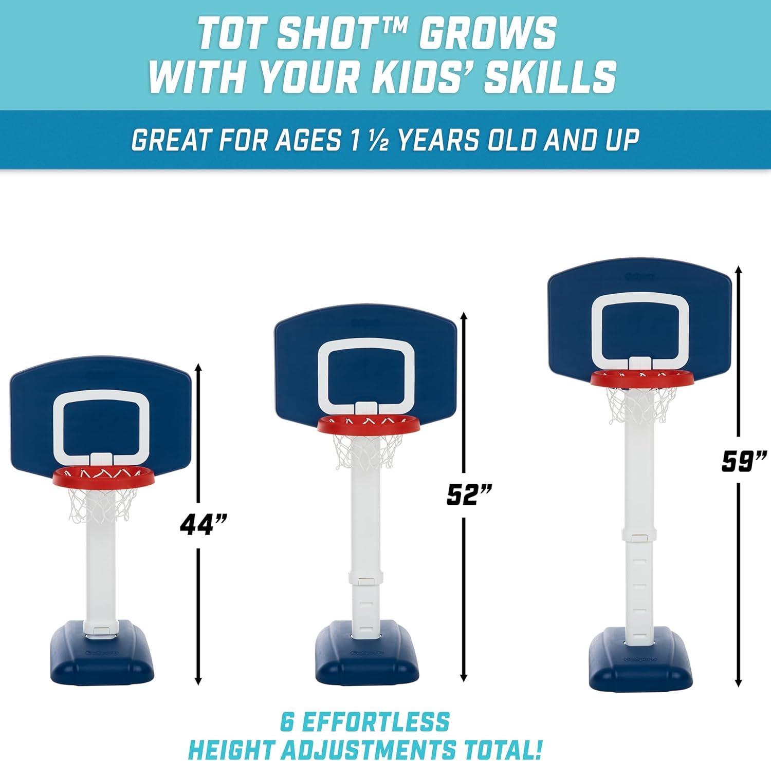 GoSports Tot Shot Modern Kids Basketball Set - Indoor & Outdoor Toy Hoop for Toddlers