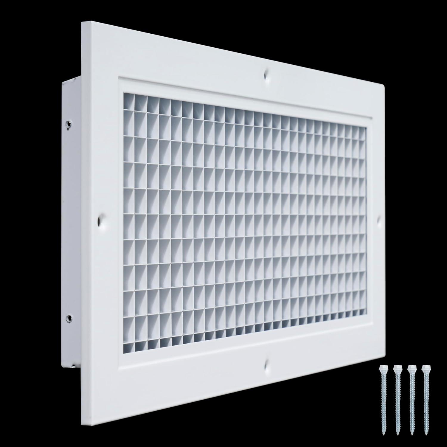 Fits 6x14 and 14x6 Duct Opening | Aluminum Eggcrate Return Air Grille | Low Noise & High Air Flow, Rust Proof Vent Cover Grill for Sidewall & Ceiling | White | Outer Dimensions: 7.75" X 15.75"