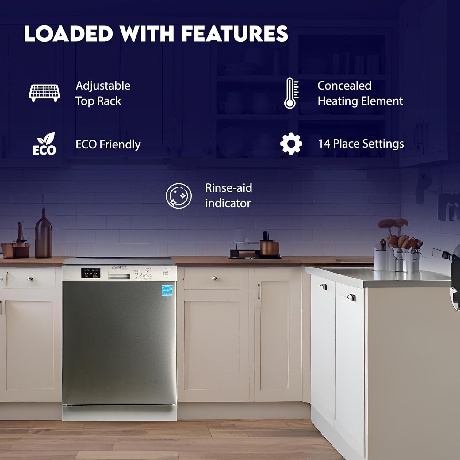 Equator Europe 24" Built in 14 place Dishwasher in Stainless