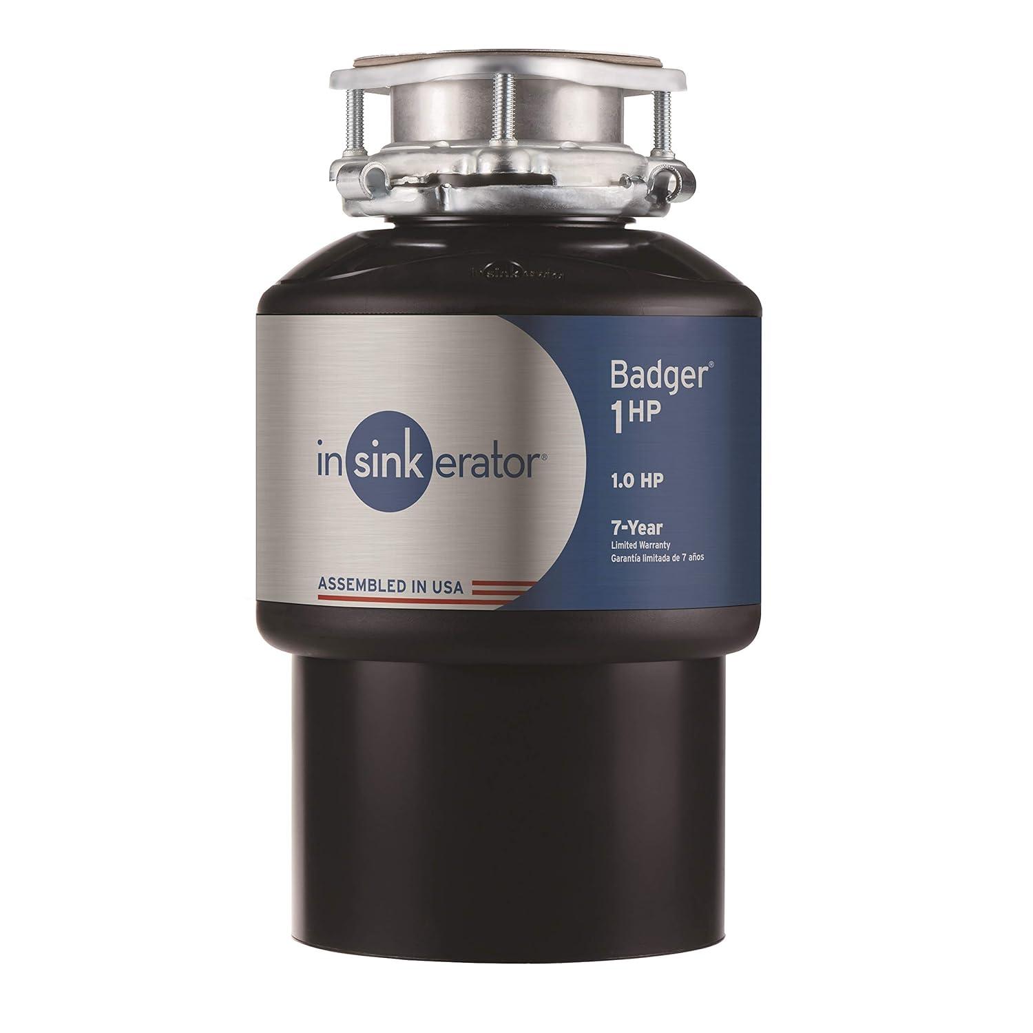 Badger 1 HP Continuous Feed Black Garbage Disposal