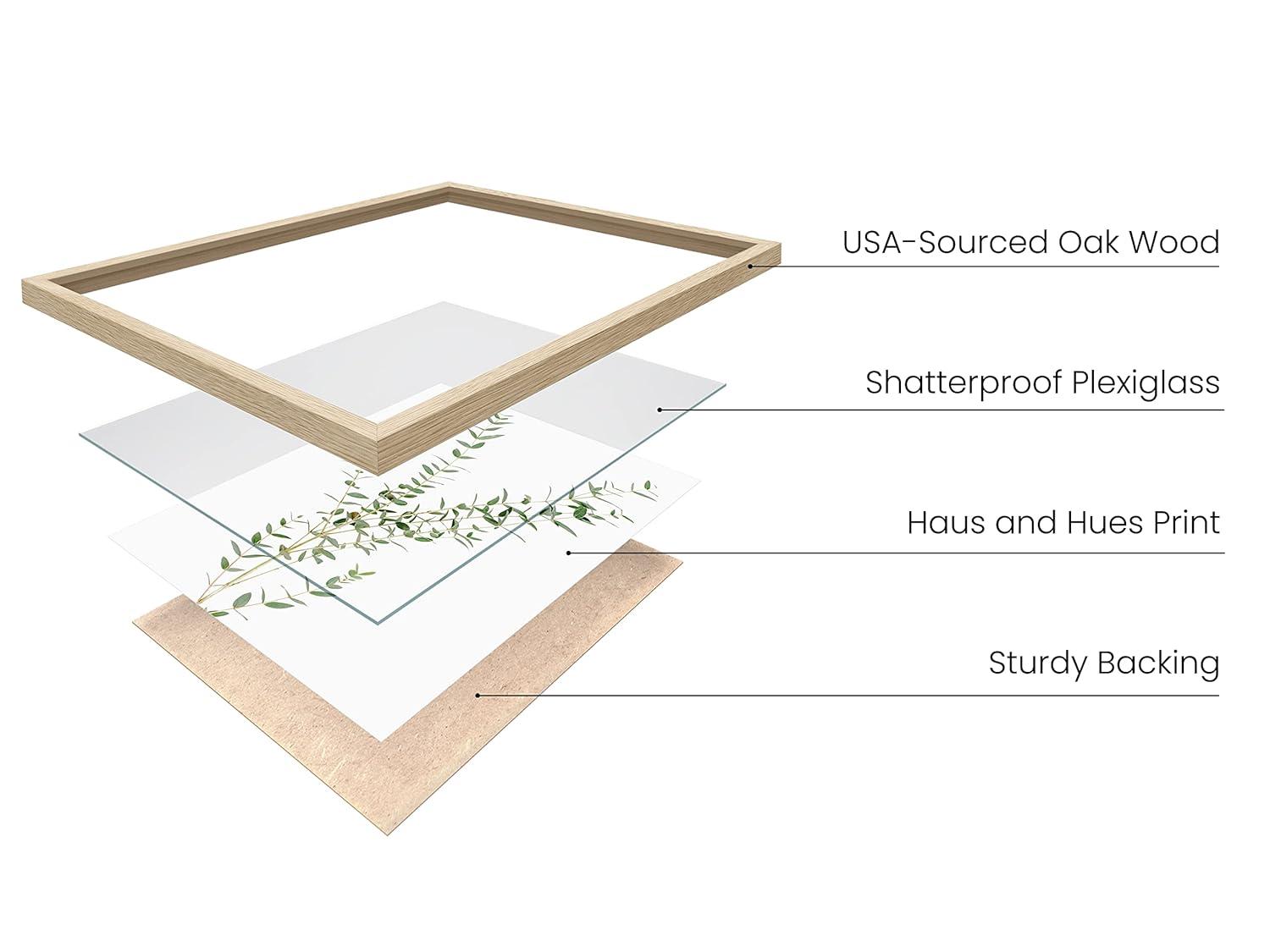 IDEA4WALL Minimal Botanical " IDEA4WALL Framed Pastel Green Forest Leaf Variety Wall Art, Set Of 4 Nature Wilderness Wall Decor Prints, Botanical Floral Wall Decor For Living Room, Bedroom " 4 - Pieces