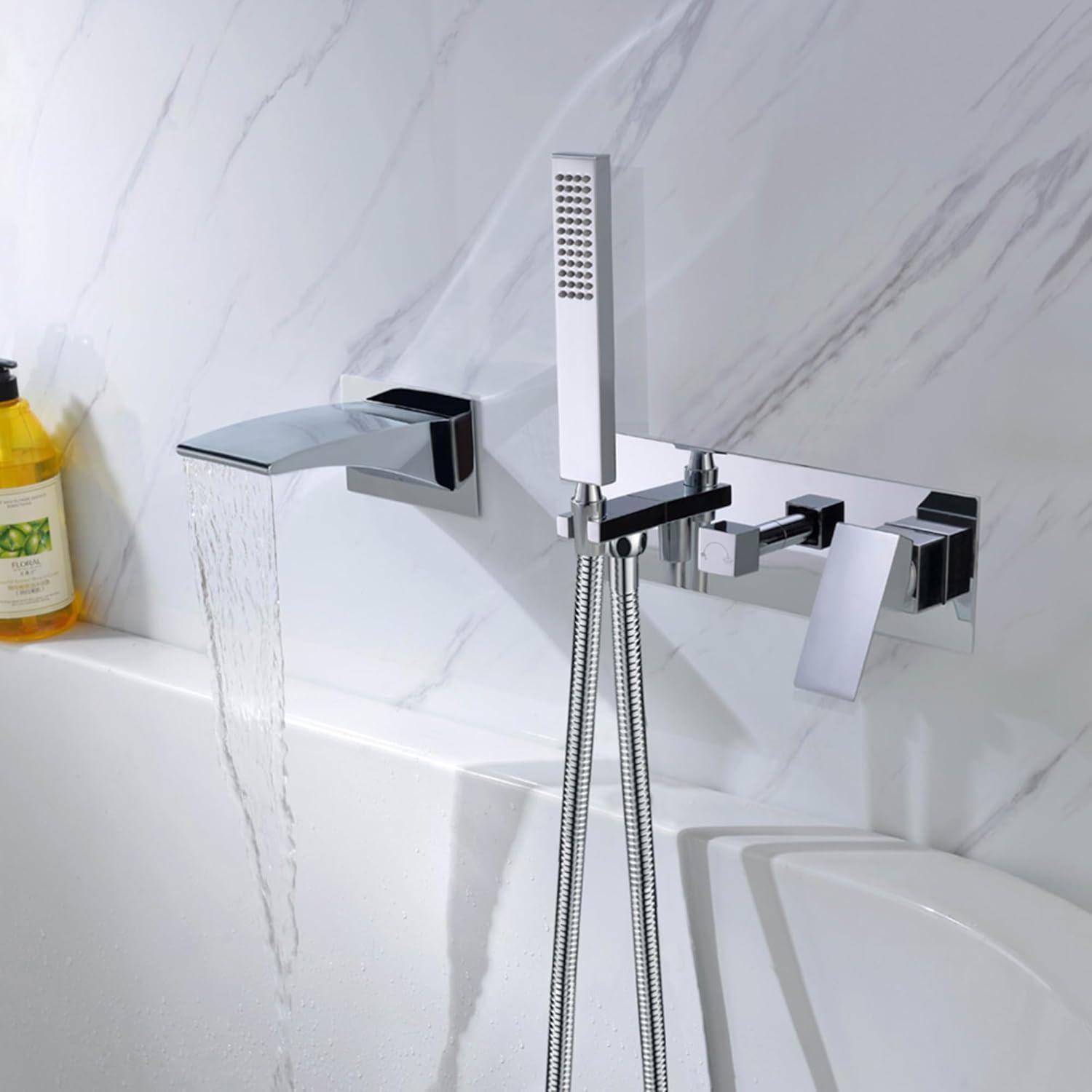 1 Handle Bathroom Waterfall Faucet with Diverter