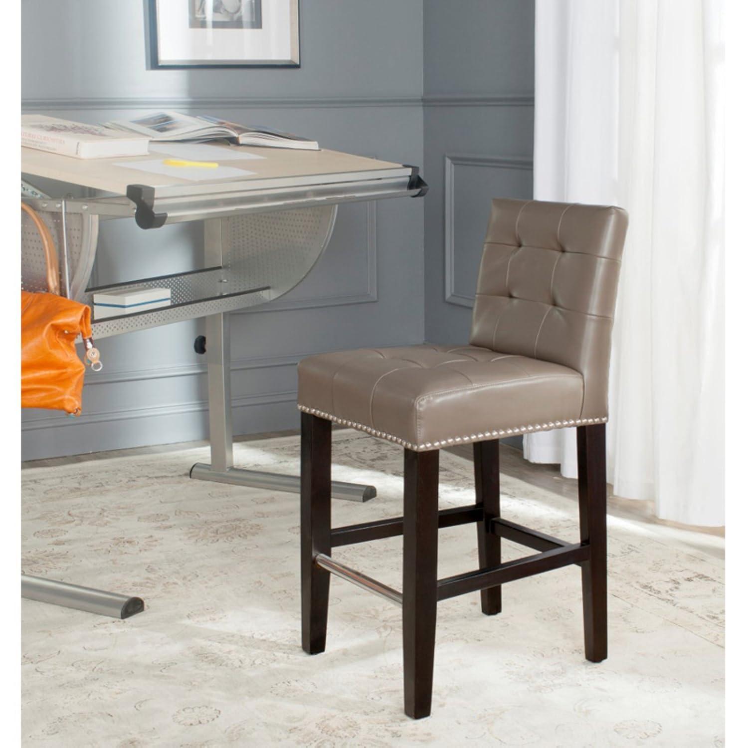 Thompson 23.9" Counter Stool with Silver Nail Heads - Clay - Safavieh