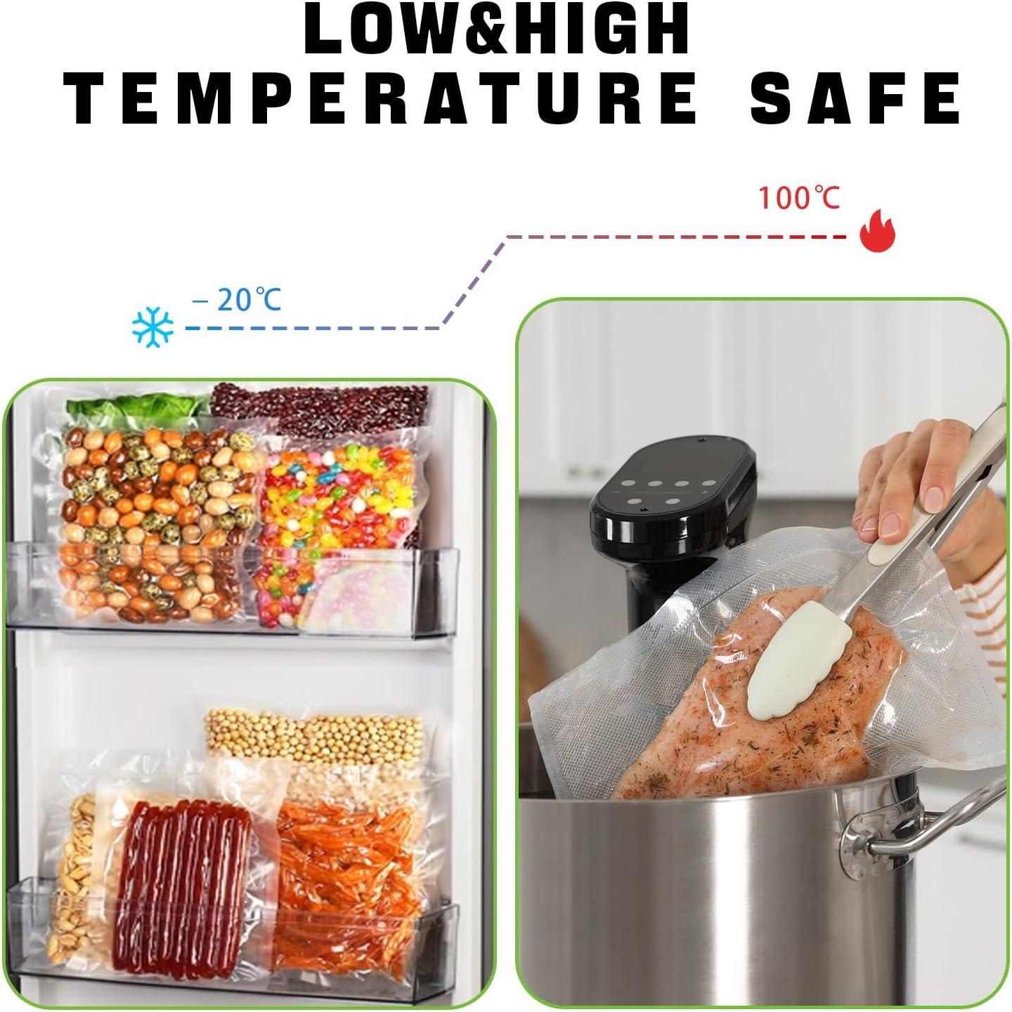 Syntus Vacuum Sealer Bags, 2 Rolls 8" x 50' Commercial Grade Bag Rolls, BPA Free Food Vac Bags for Storage, Meal Prep or Sous Vide