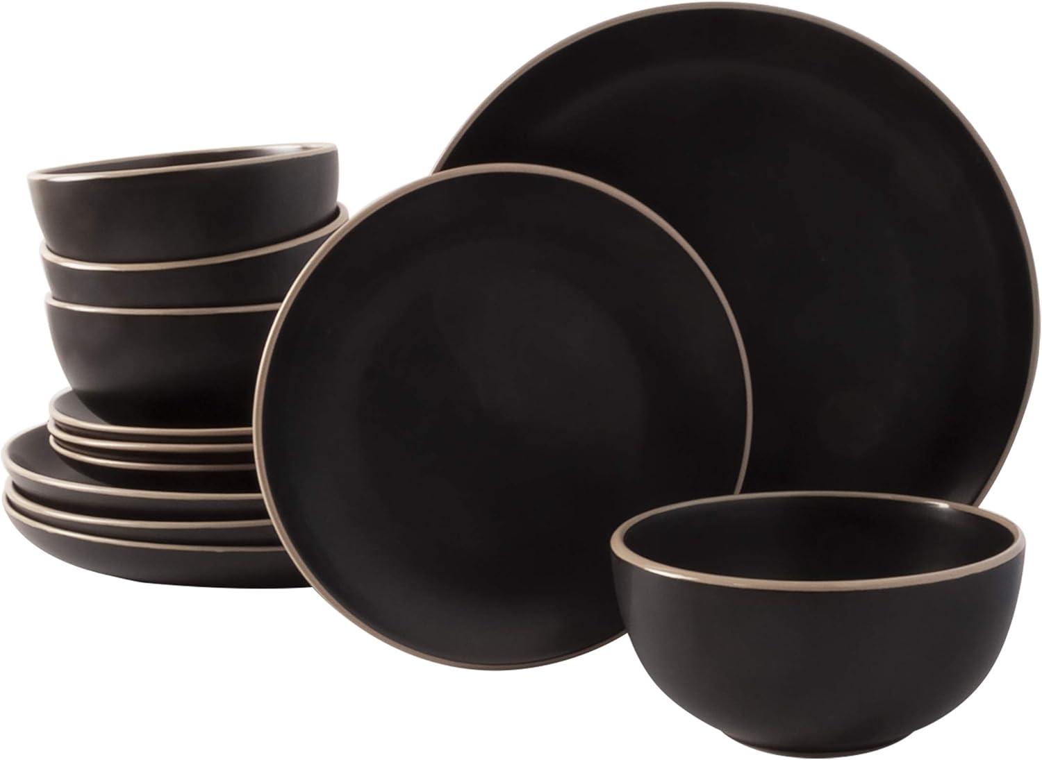 Gibson Home Remi 12pc Dinnerware Set - Black