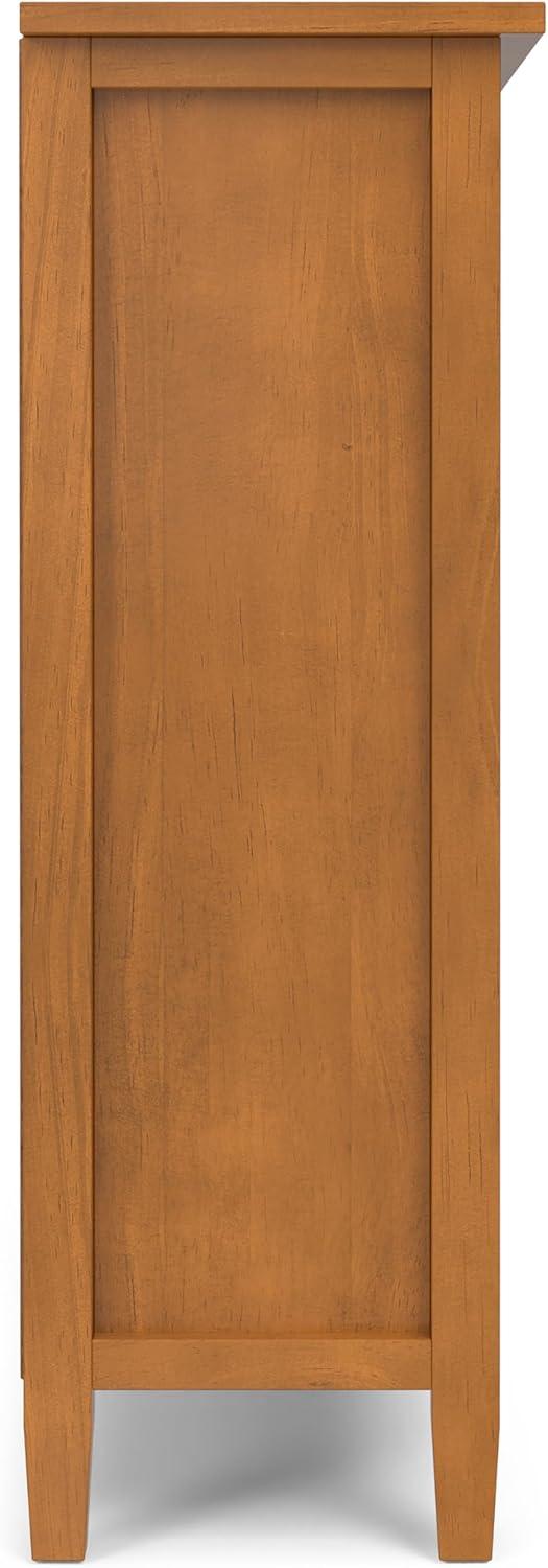 Warm Shaker SOLID WOOD 36" Wide Entryway Storage Cabinet in Light Golden Brown